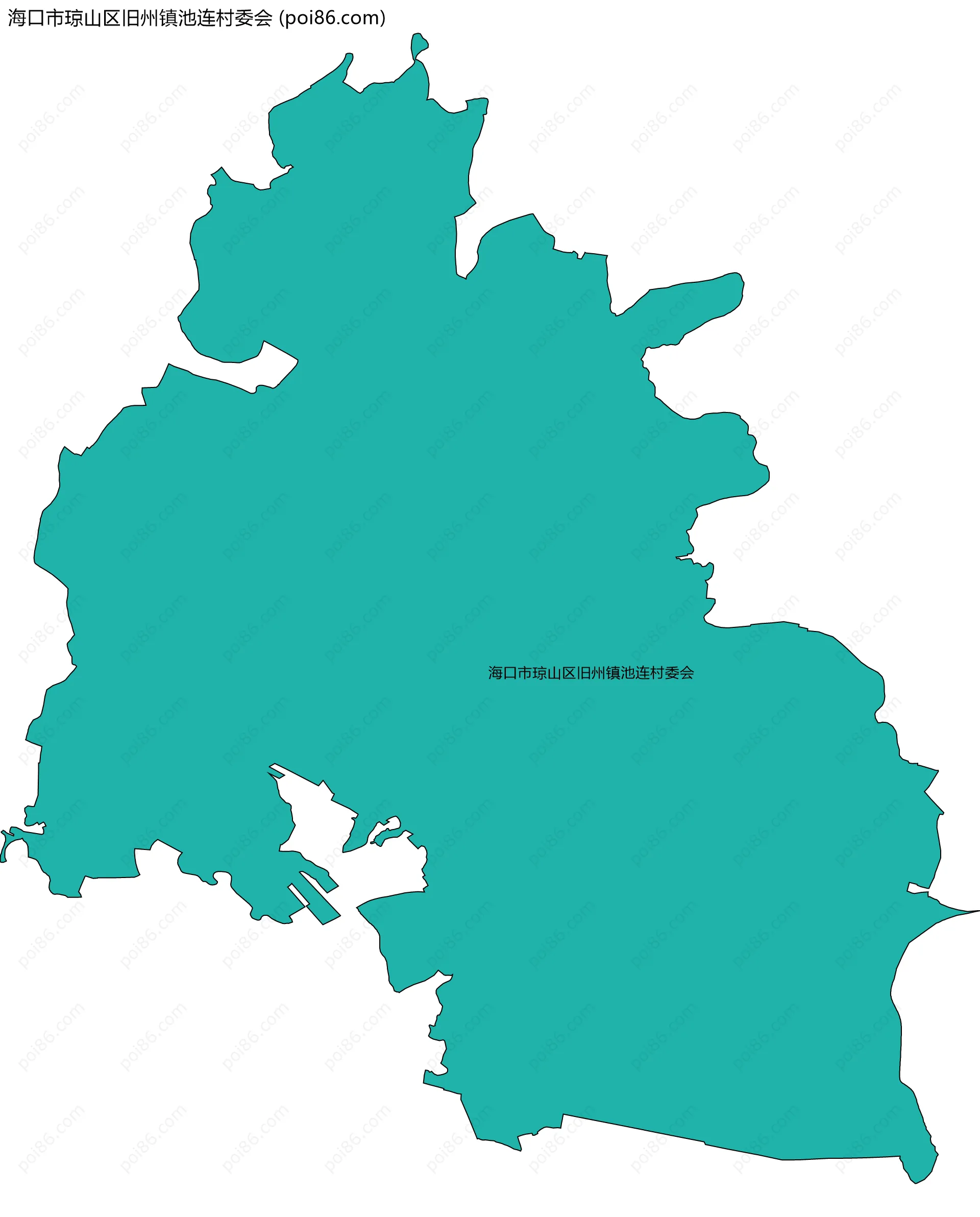 海口市琼山区旧州镇池连村委会边界地图