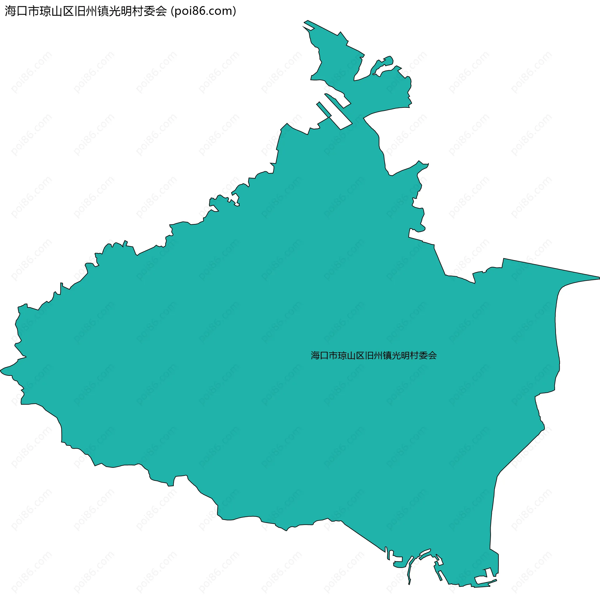 海口市琼山区旧州镇光明村委会边界地图