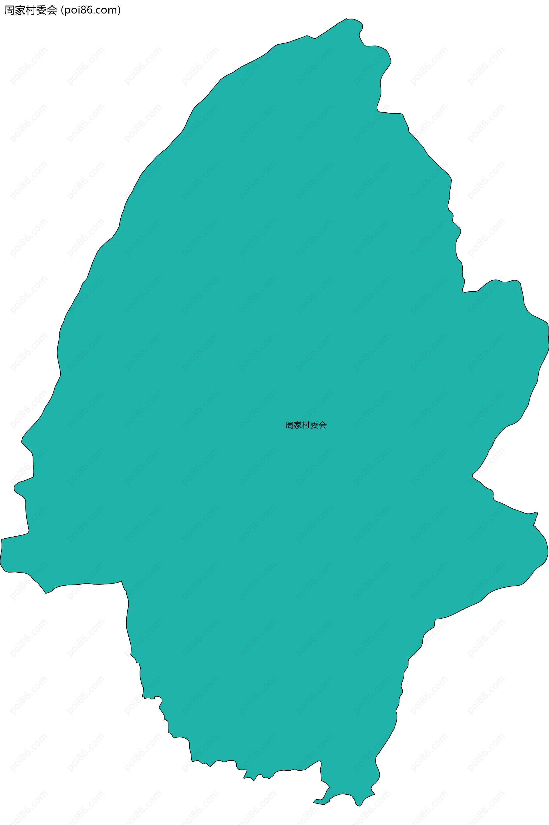 周家村委会边界地图