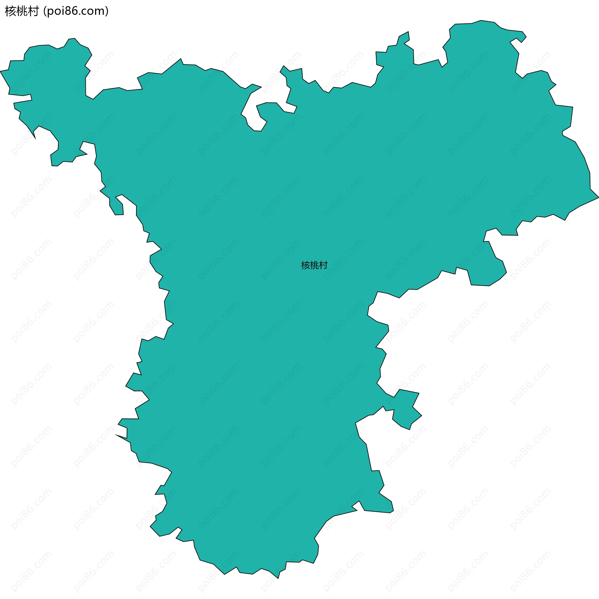 核桃村边界地图