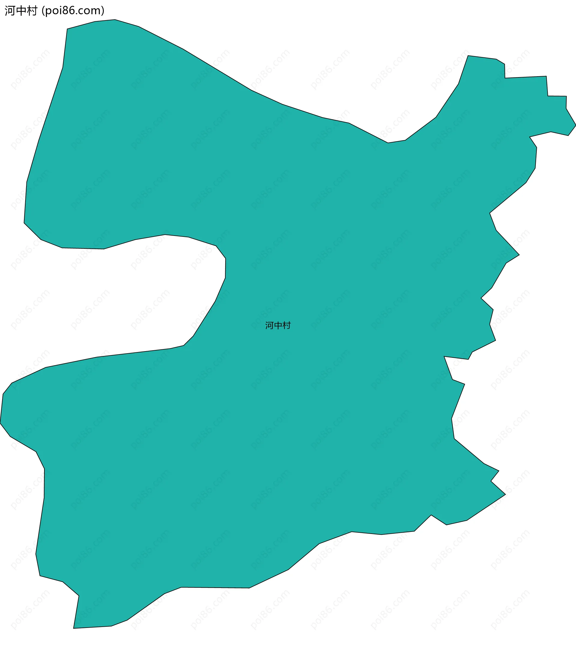 河中村边界地图