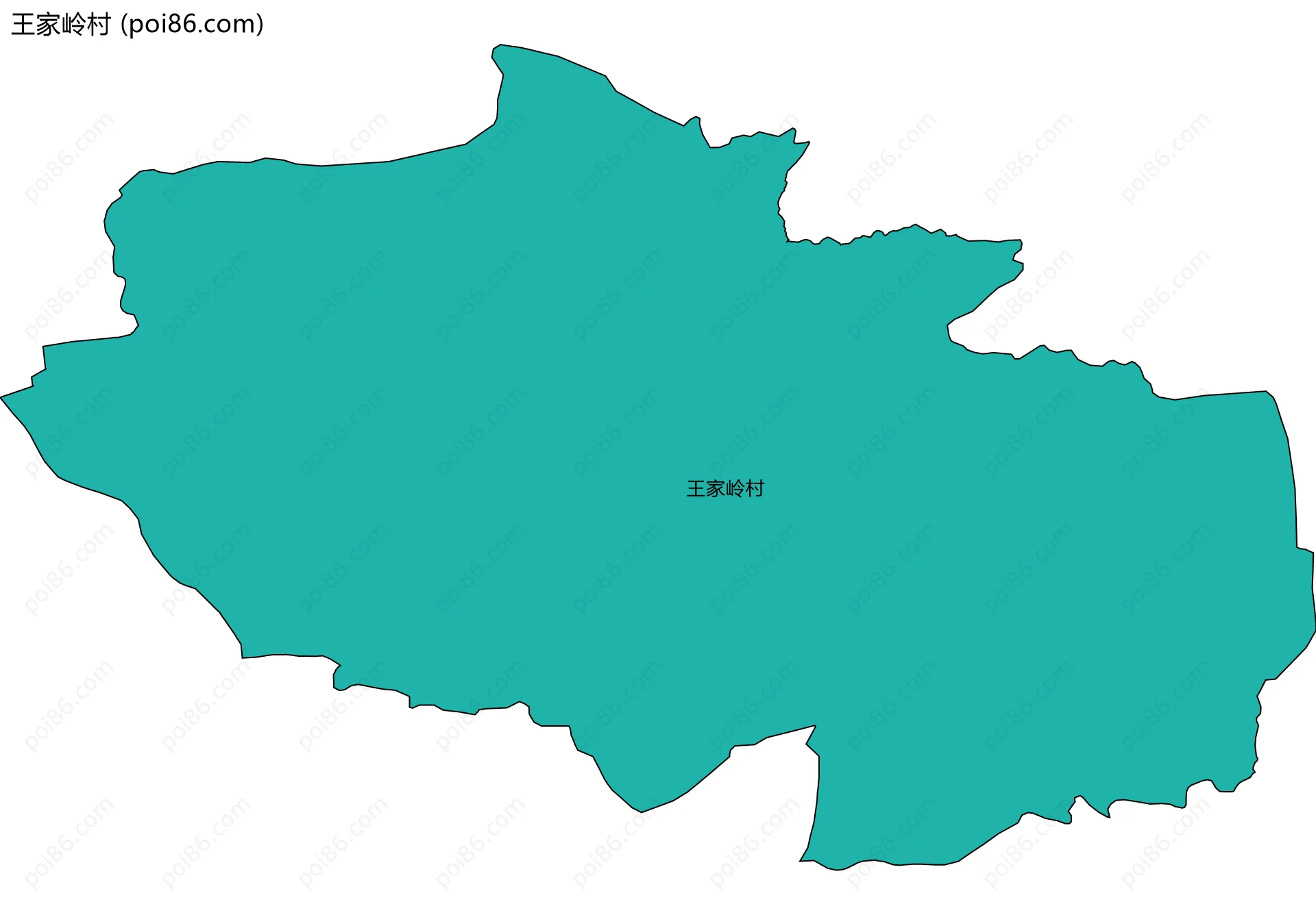 王家岭村边界地图