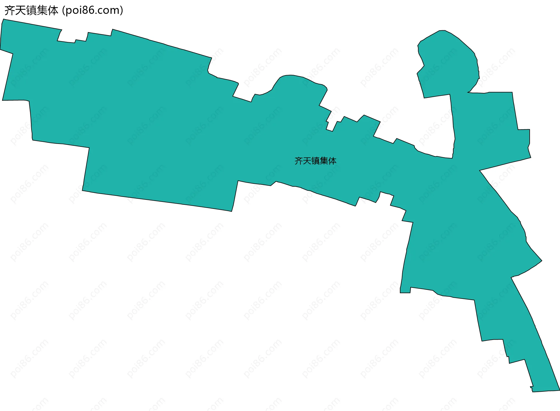 齐天镇集体边界地图
