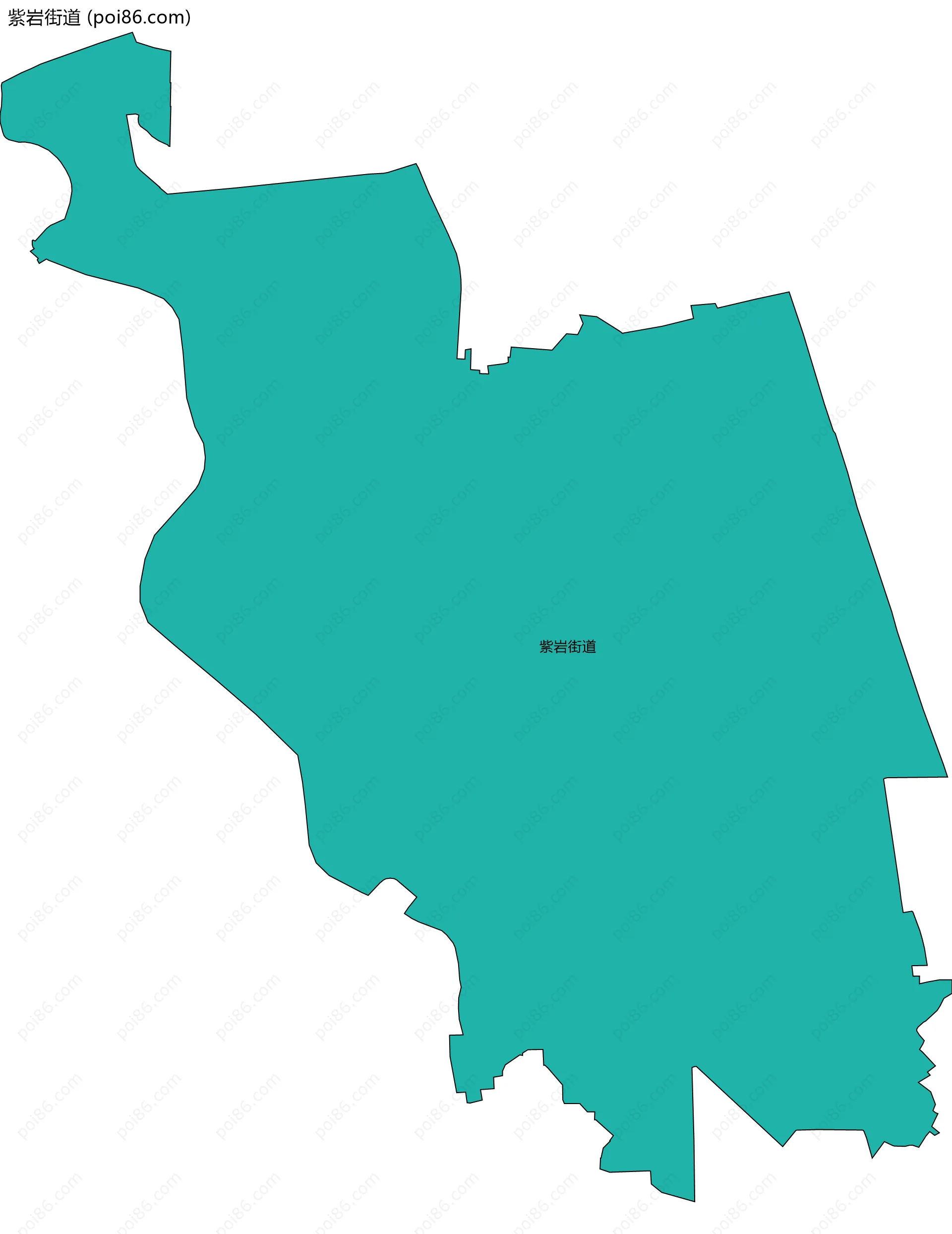 紫岩街道边界地图