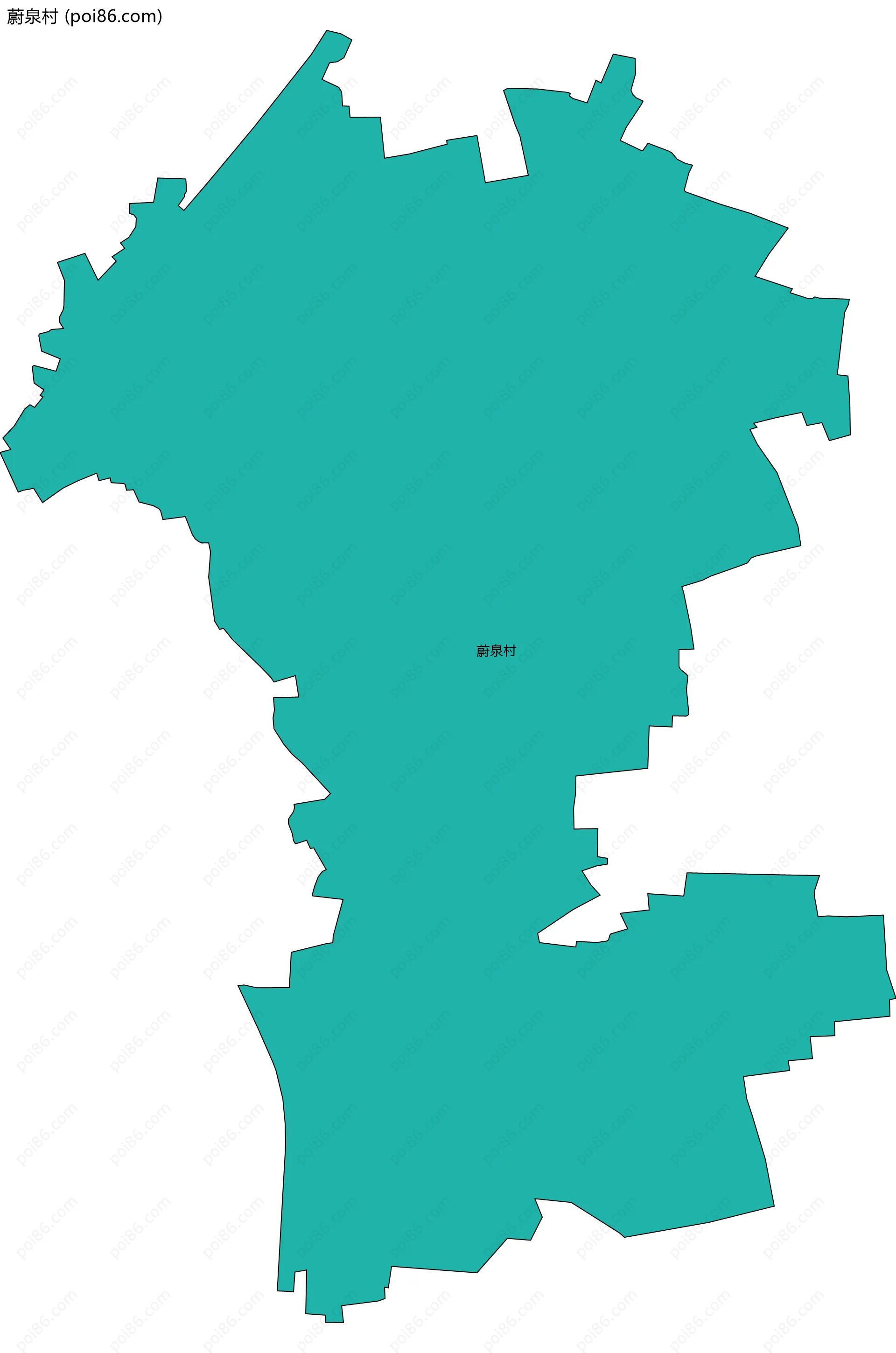 蔚泉村边界地图