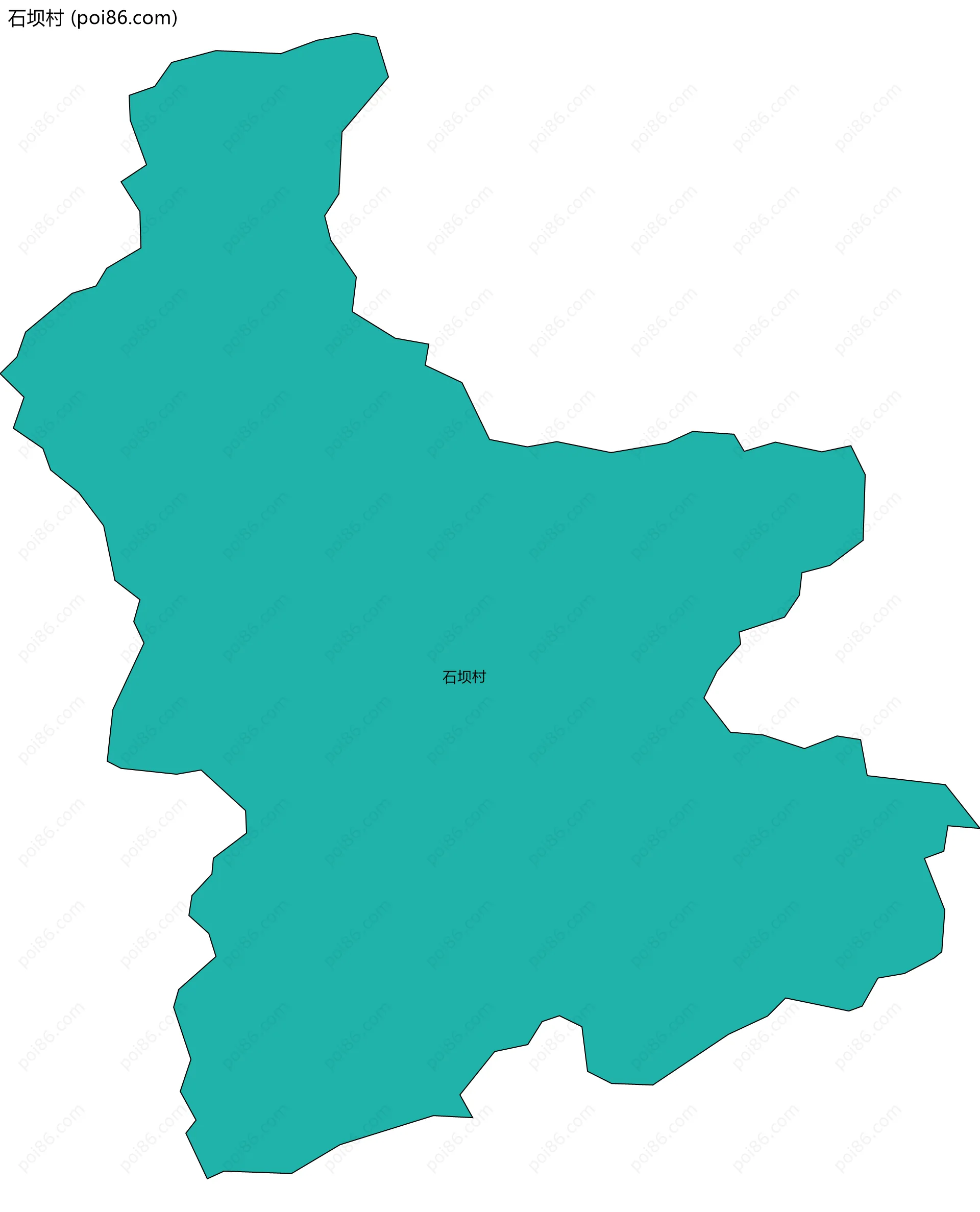 石坝村边界地图