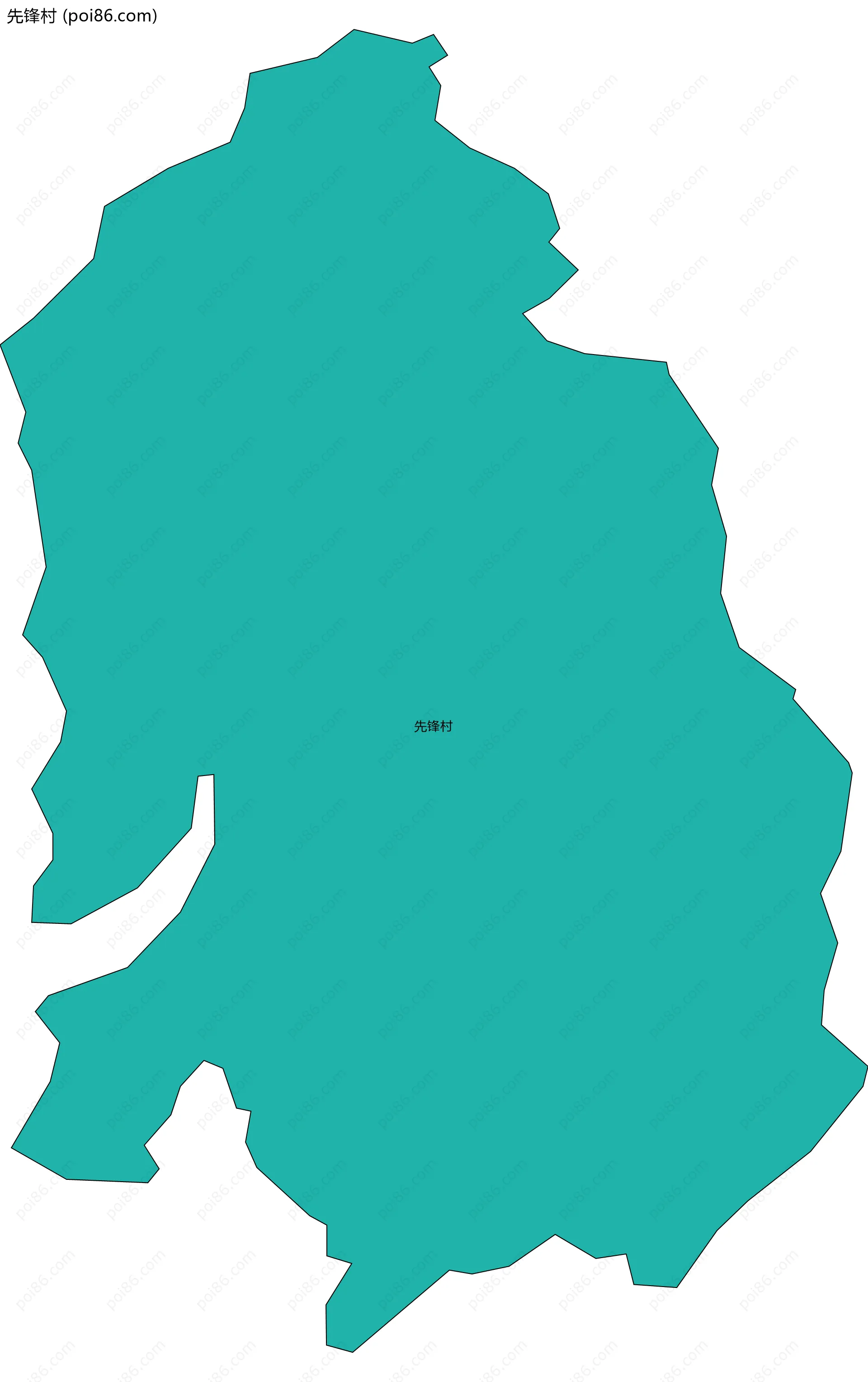 先锋村边界地图