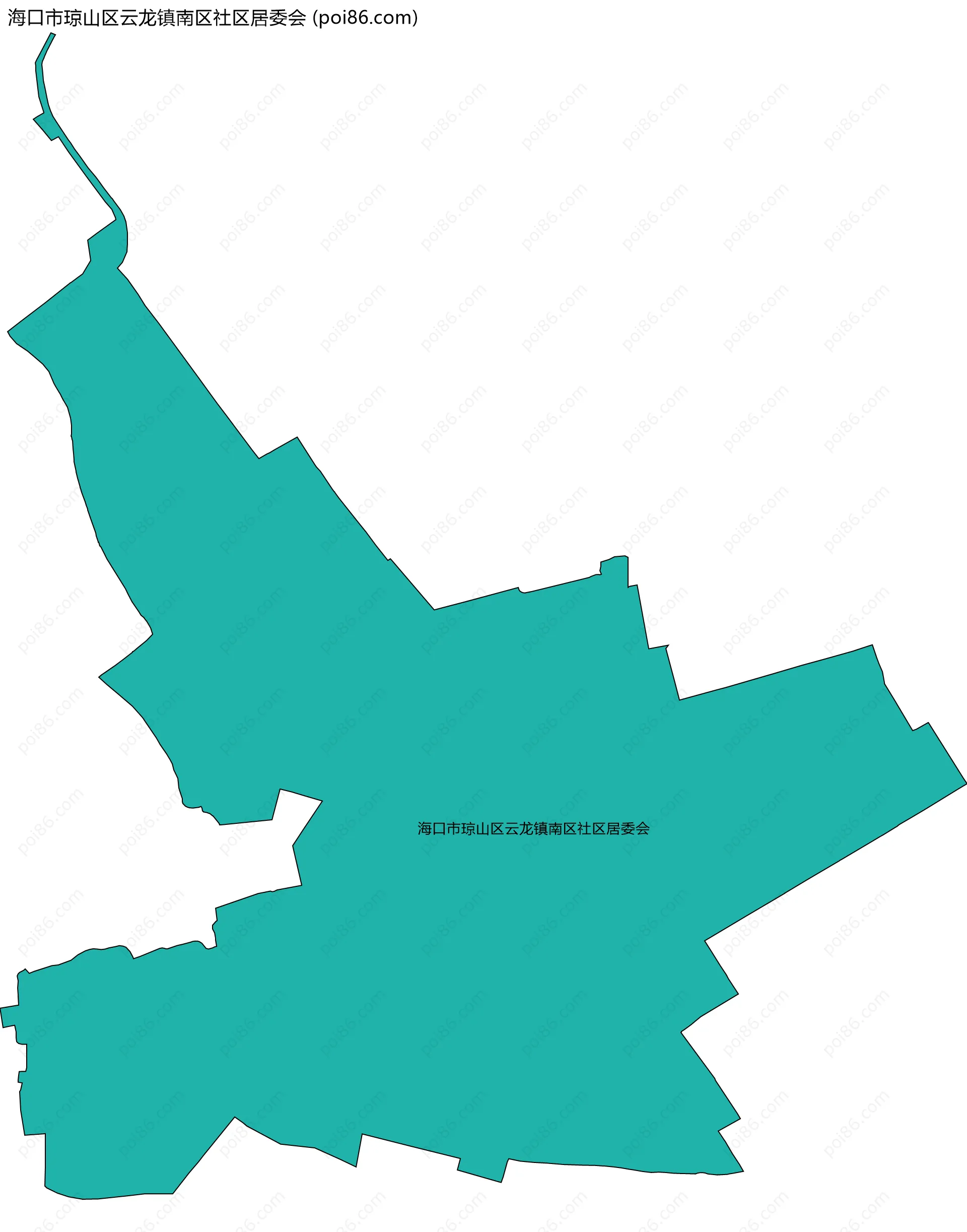 海口市琼山区云龙镇南区社区居委会边界地图