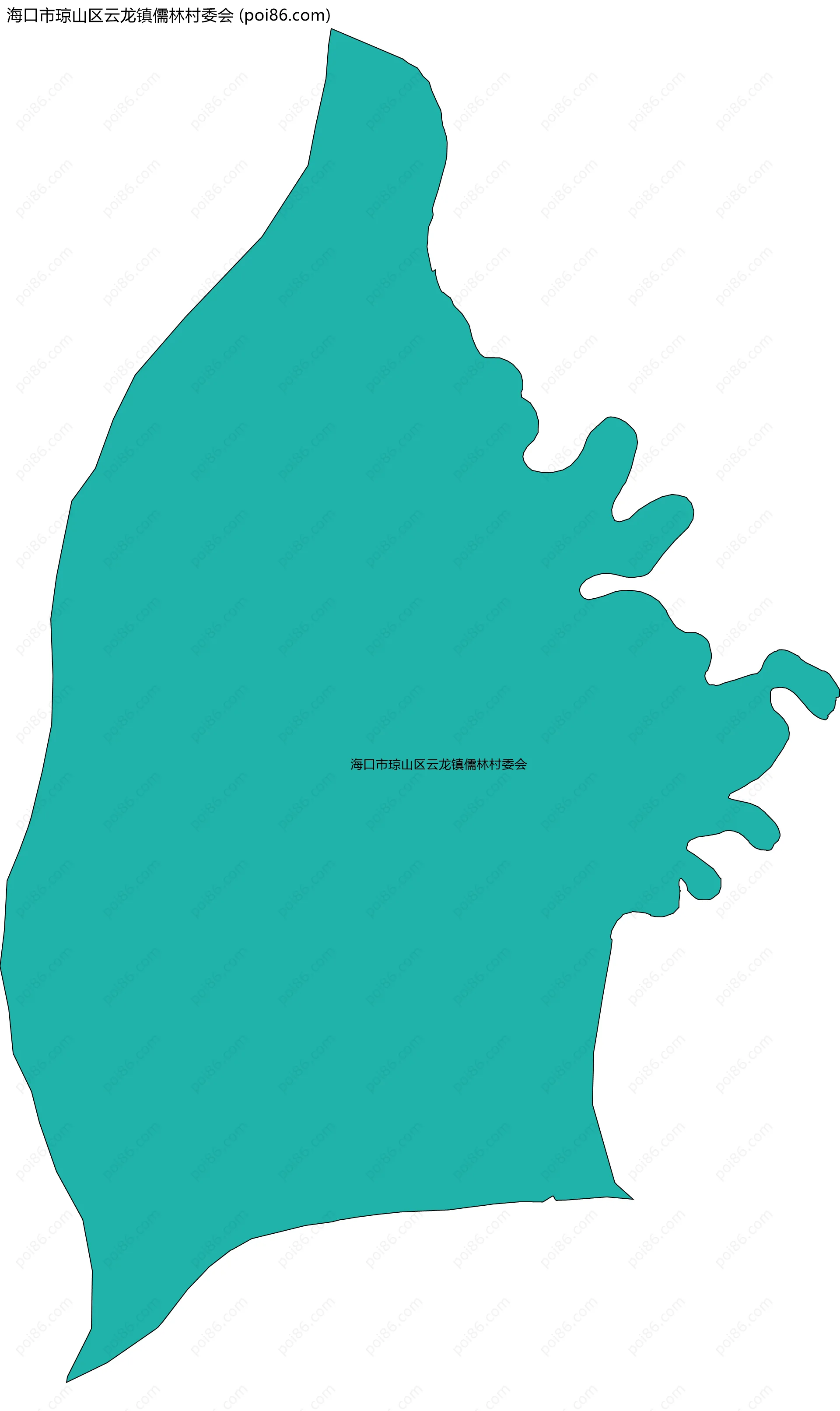 海口市琼山区云龙镇儒林村委会边界地图