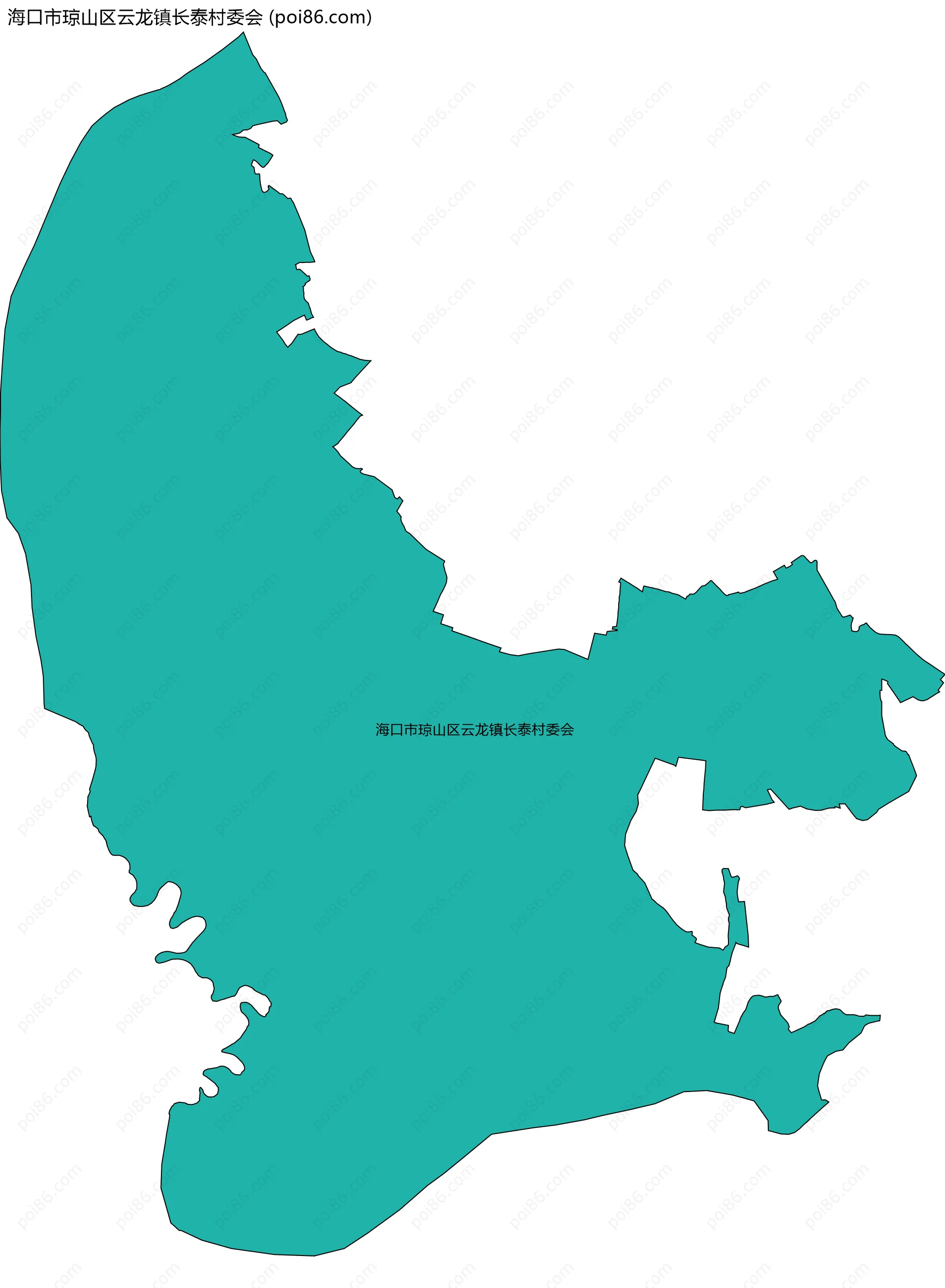 海口市琼山区云龙镇长泰村委会边界地图