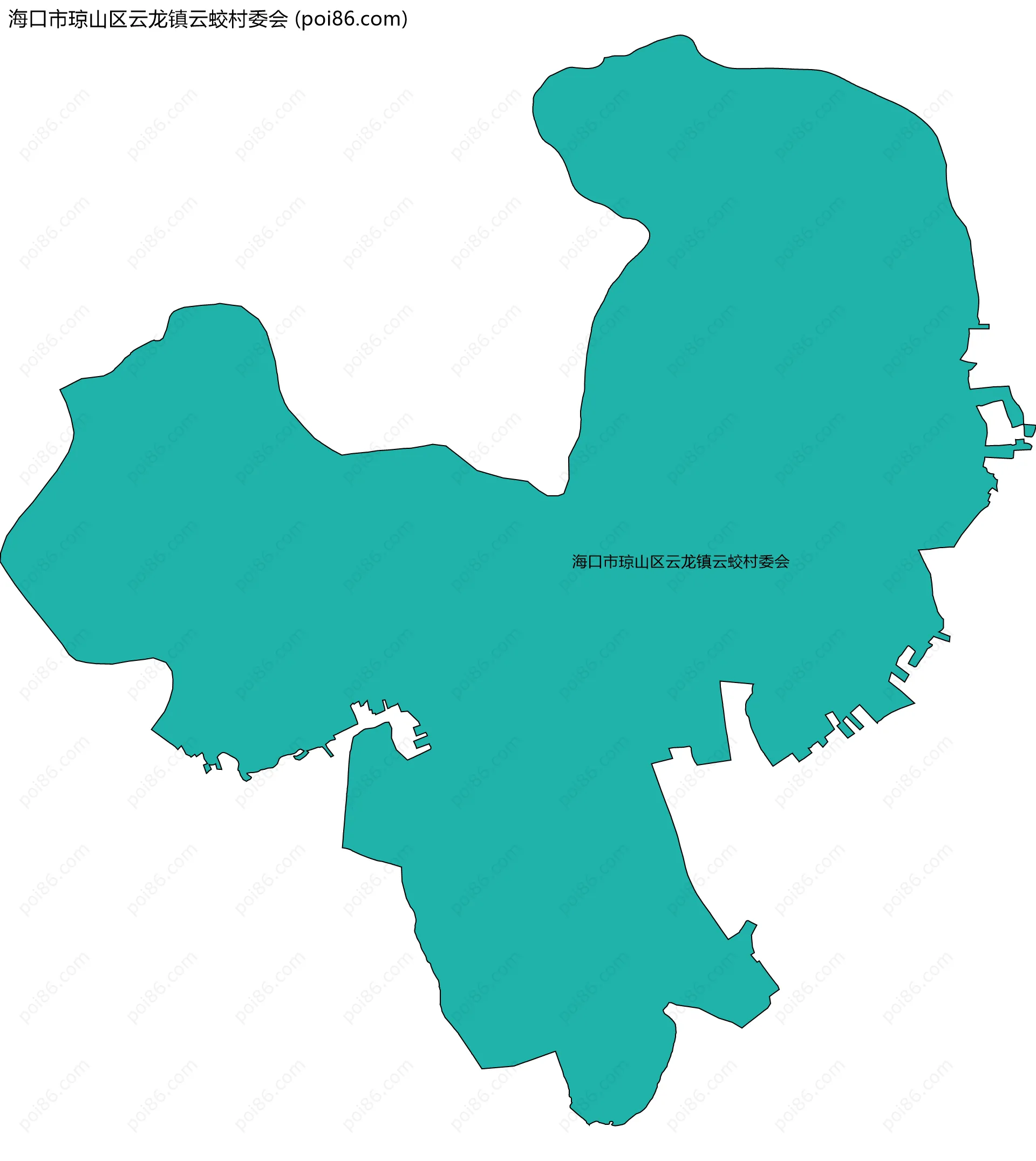 海口市琼山区云龙镇云蛟村委会边界地图