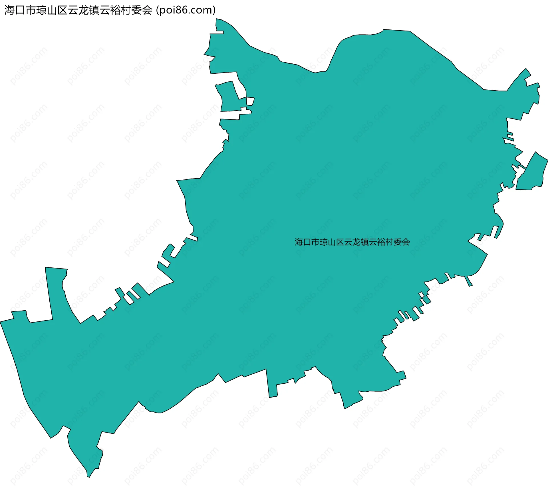 海口市琼山区云龙镇云裕村委会边界地图