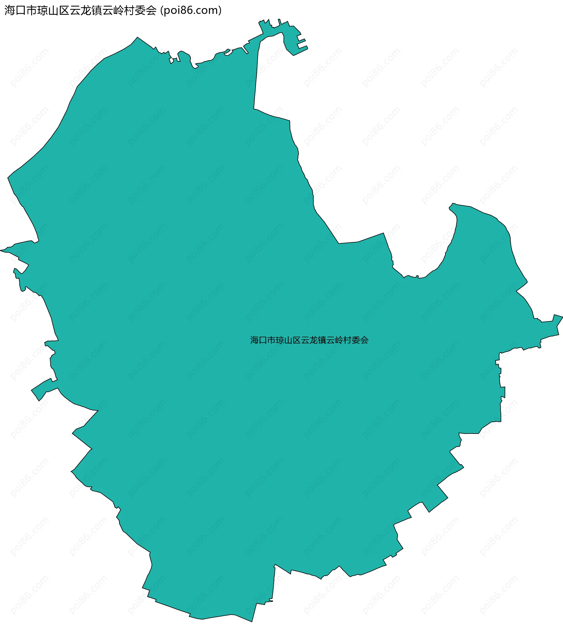 海口市琼山区云龙镇云岭村委会边界地图