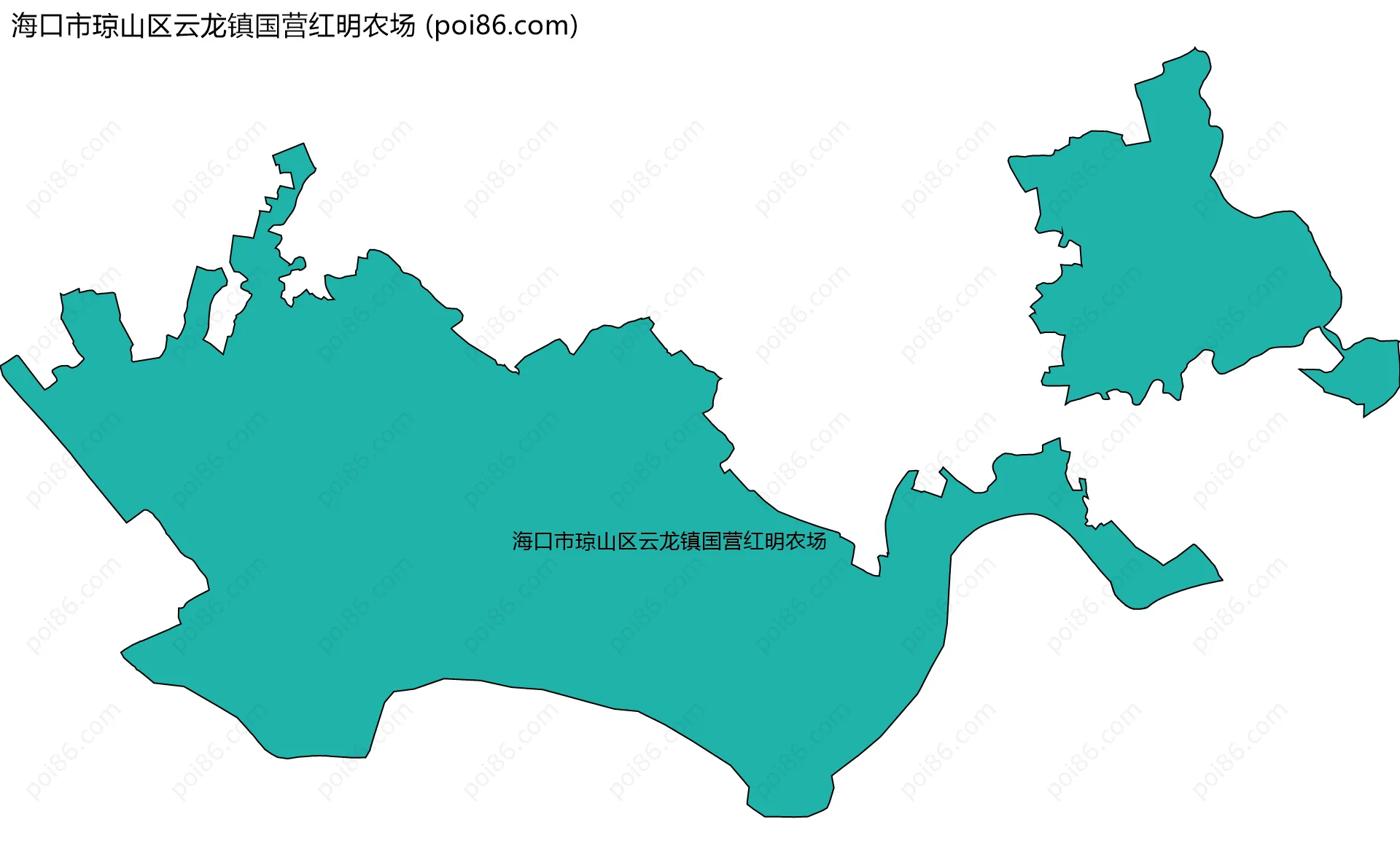 海口市琼山区云龙镇国营红明农场边界地图