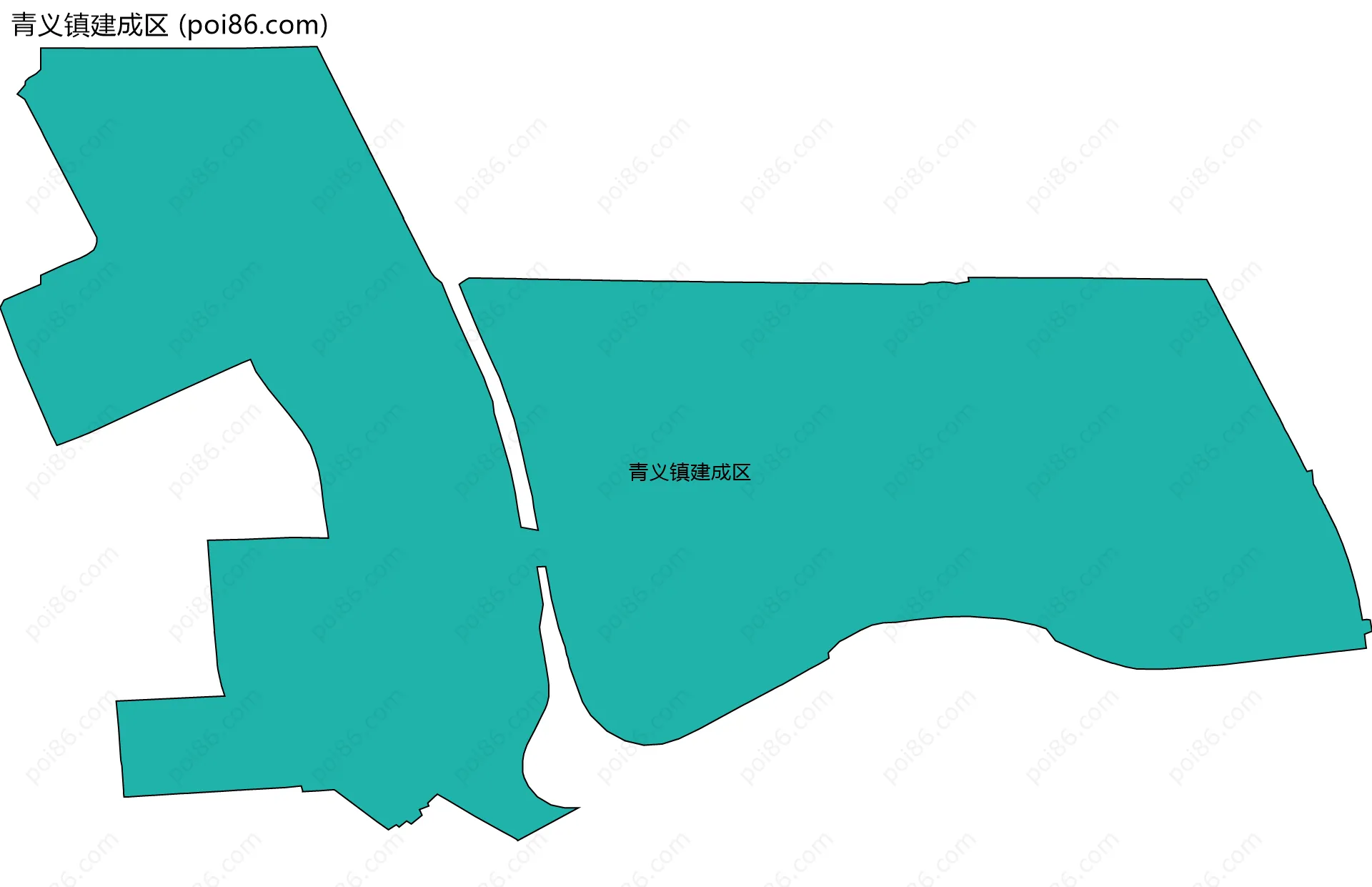 青义镇建成区边界地图