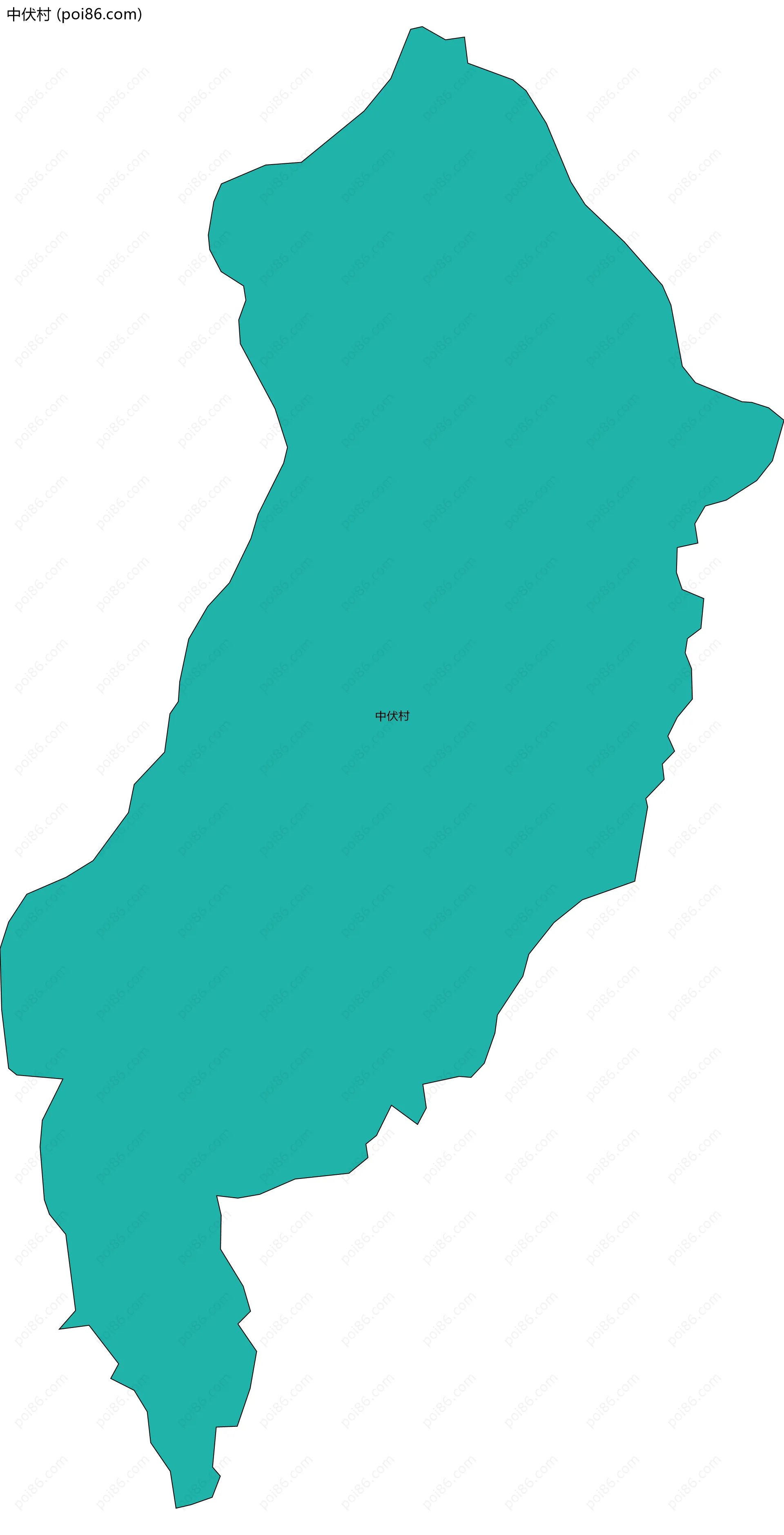 中伏村边界地图