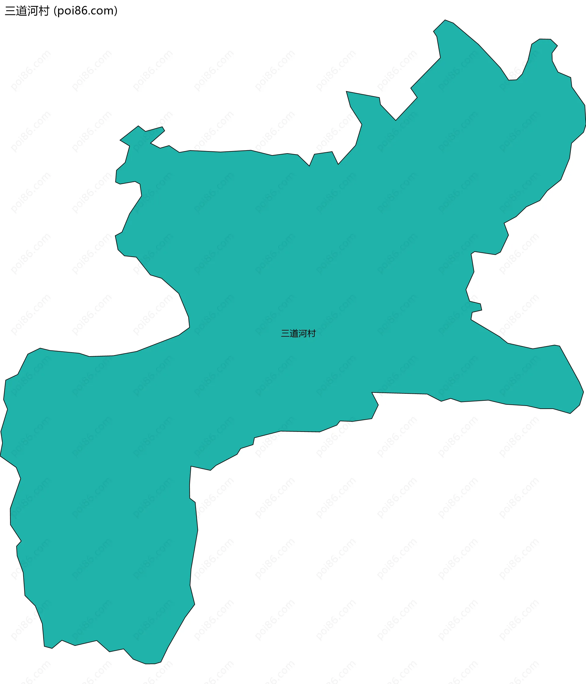 三道河村边界地图