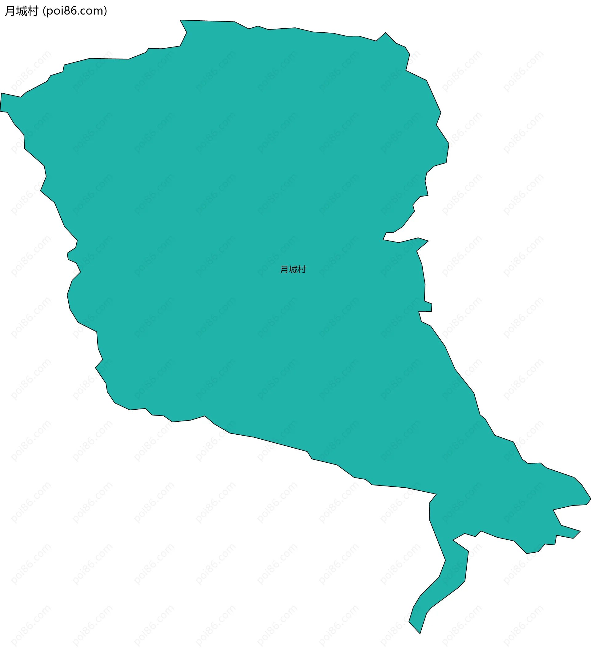 月城村边界地图