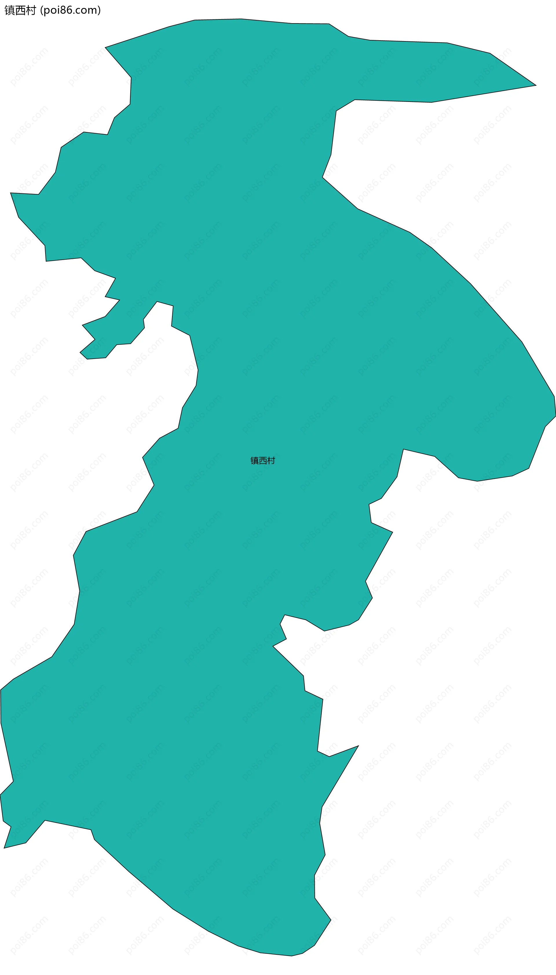 镇西村边界地图