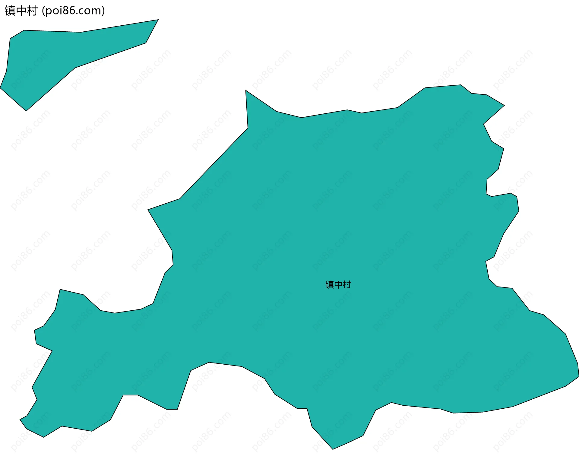 镇中村边界地图