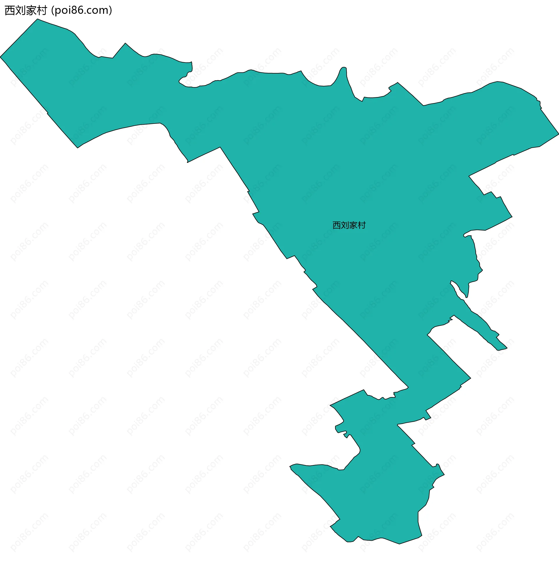 西刘家村边界地图