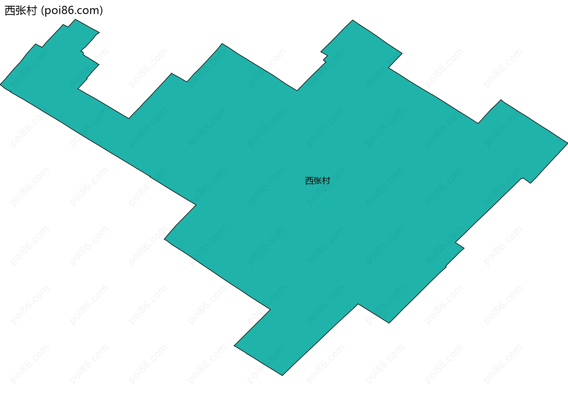 西张村边界地图
