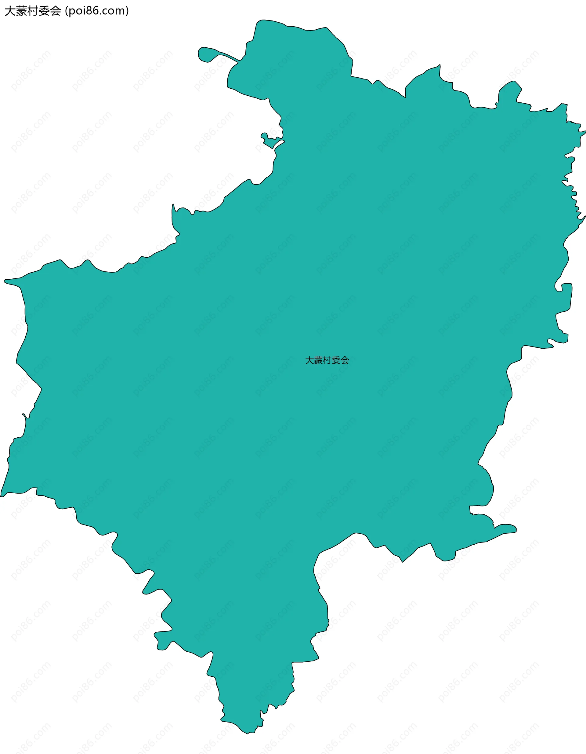 大蒙村委会边界地图