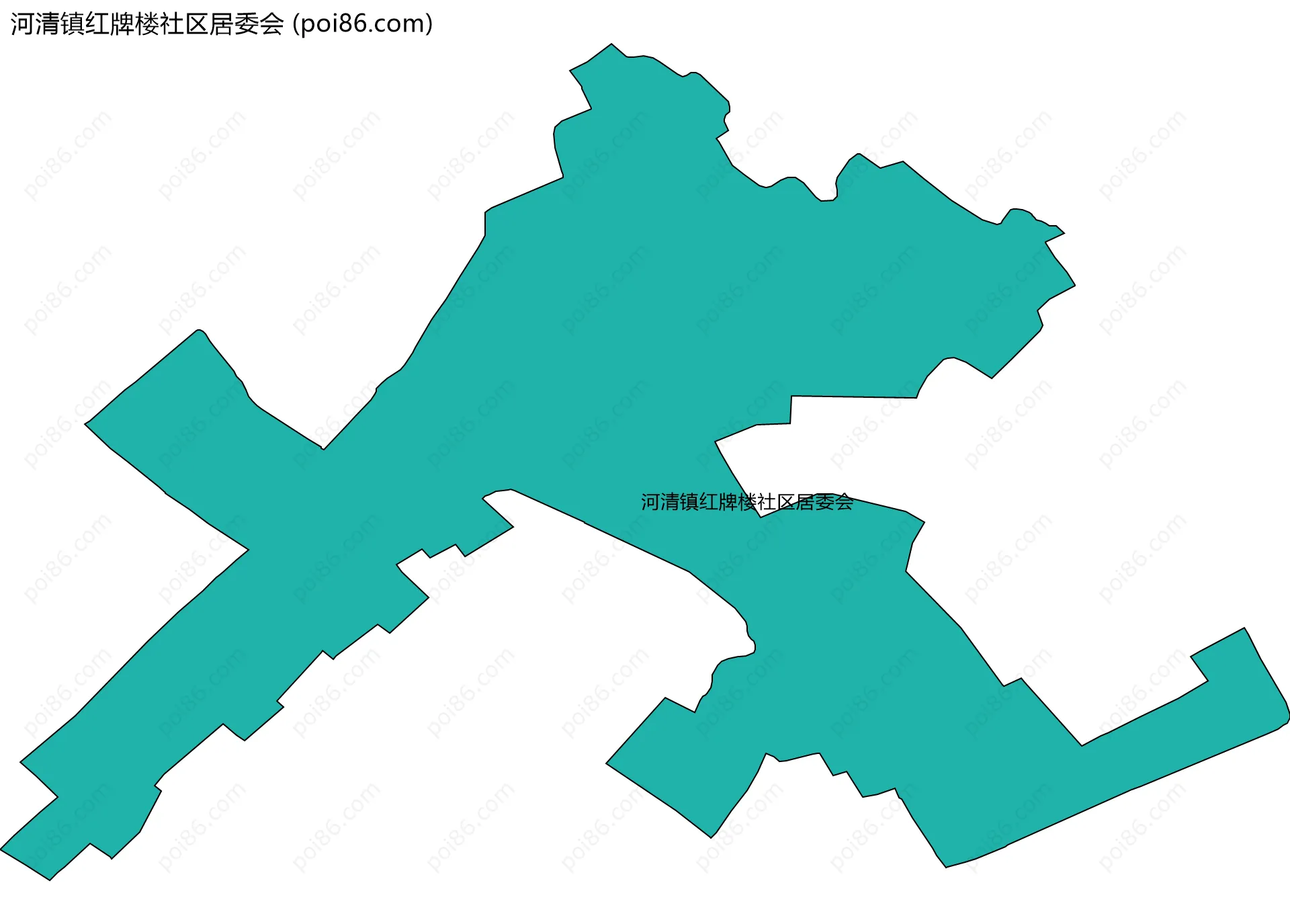 河清镇红牌楼社区居委会边界地图