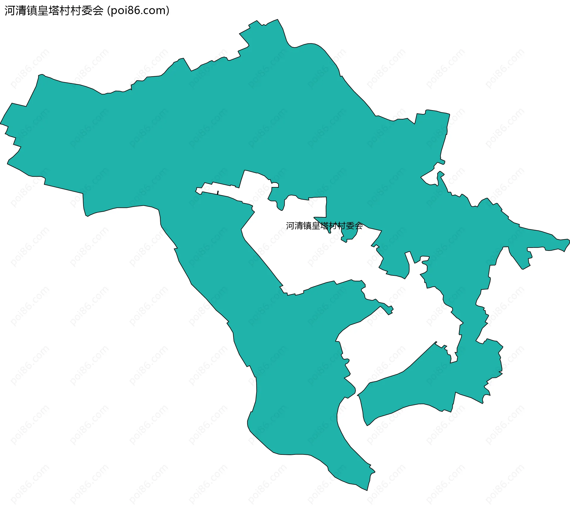 河清镇皇塔村村委会边界地图