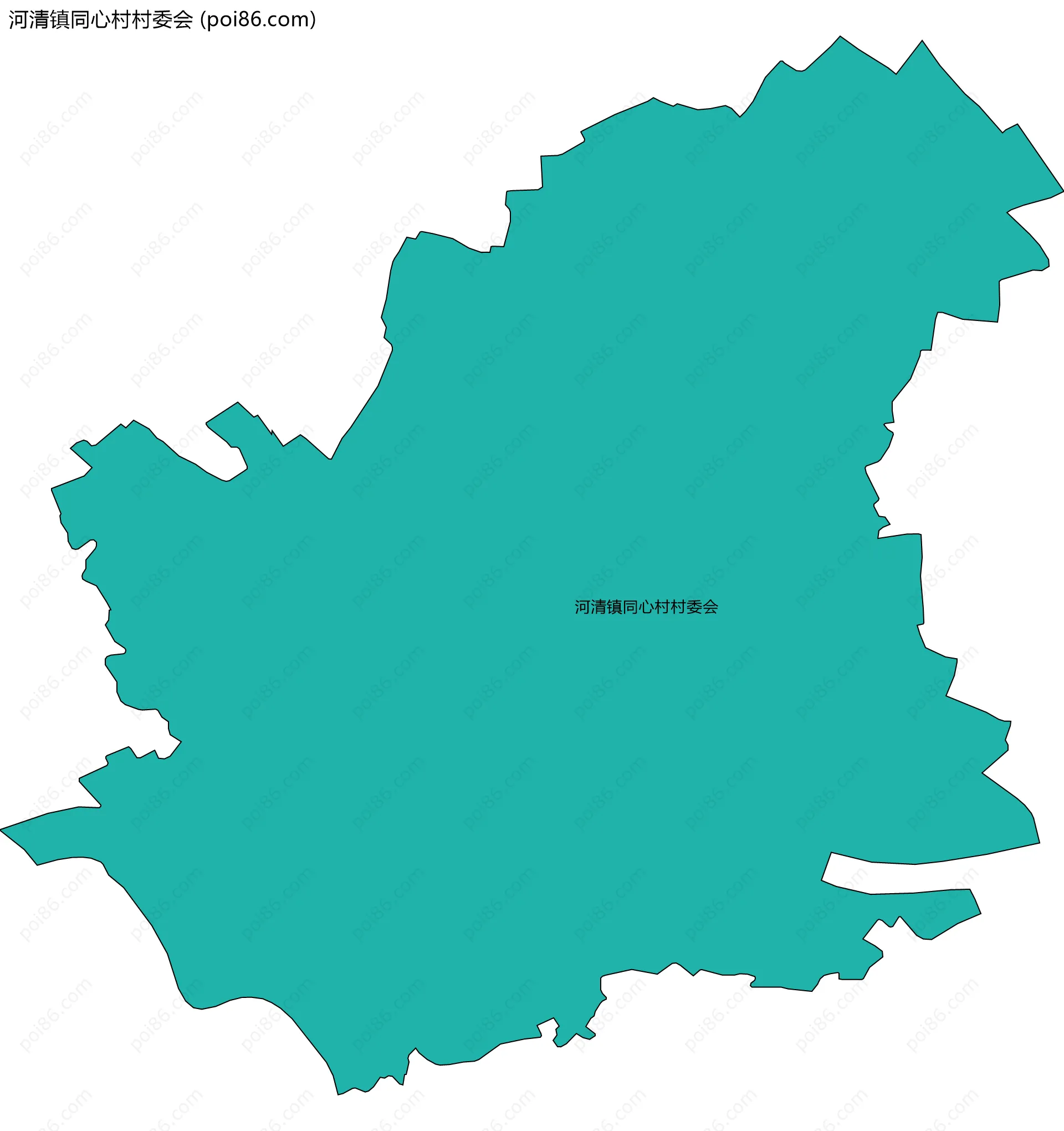 河清镇同心村村委会边界地图