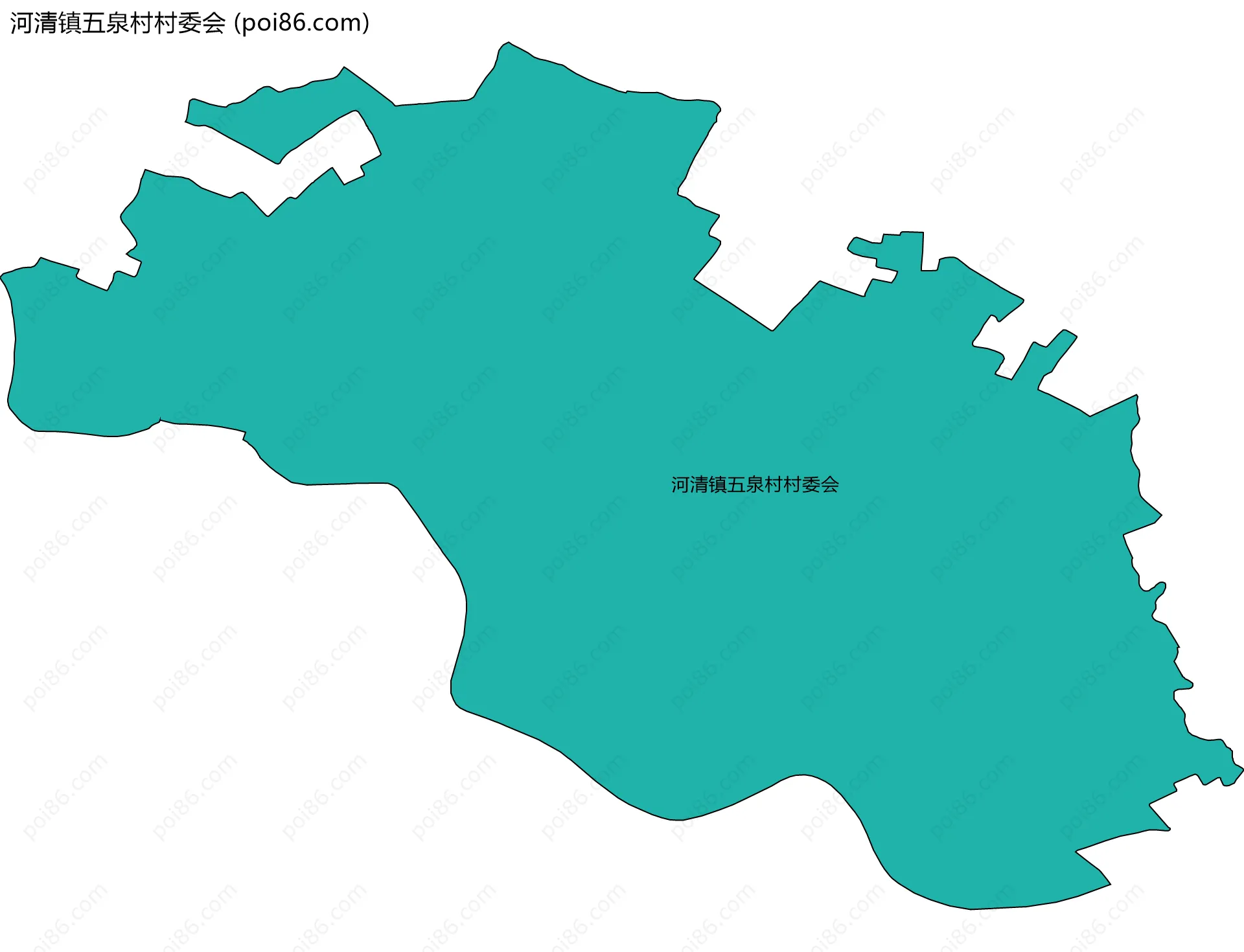 河清镇五泉村村委会边界地图