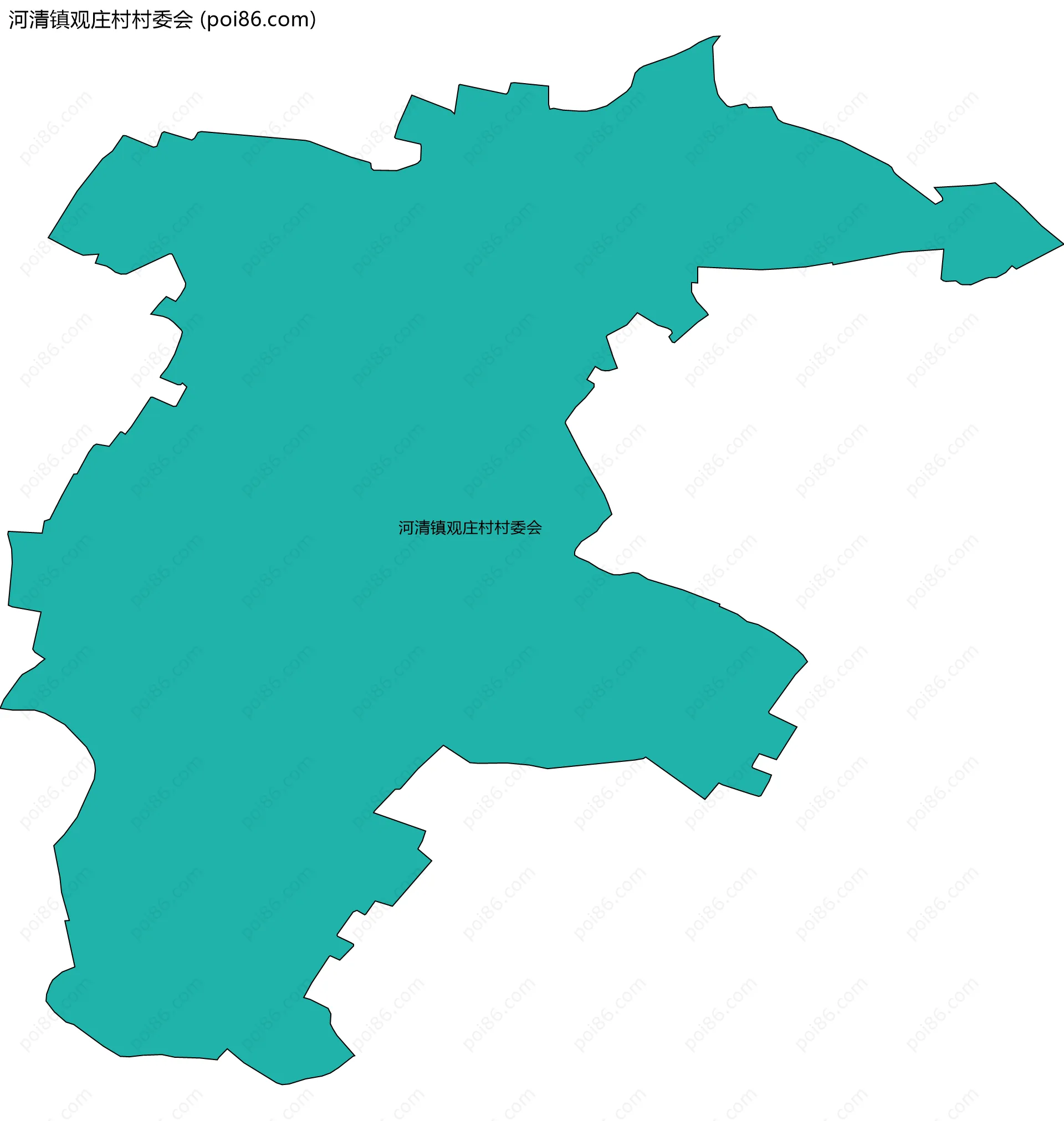 河清镇观庄村村委会边界地图