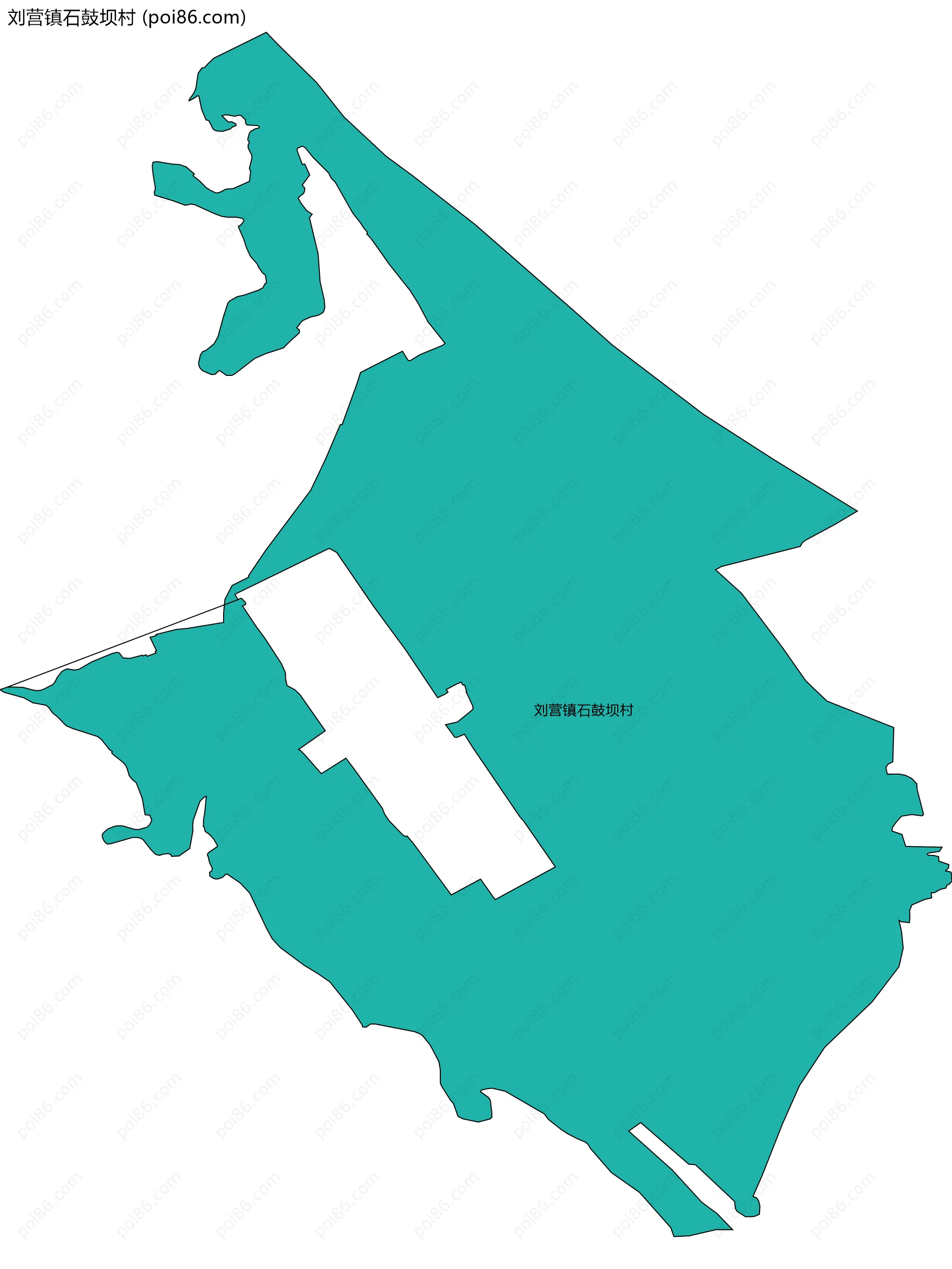 刘营镇石鼓坝村边界地图