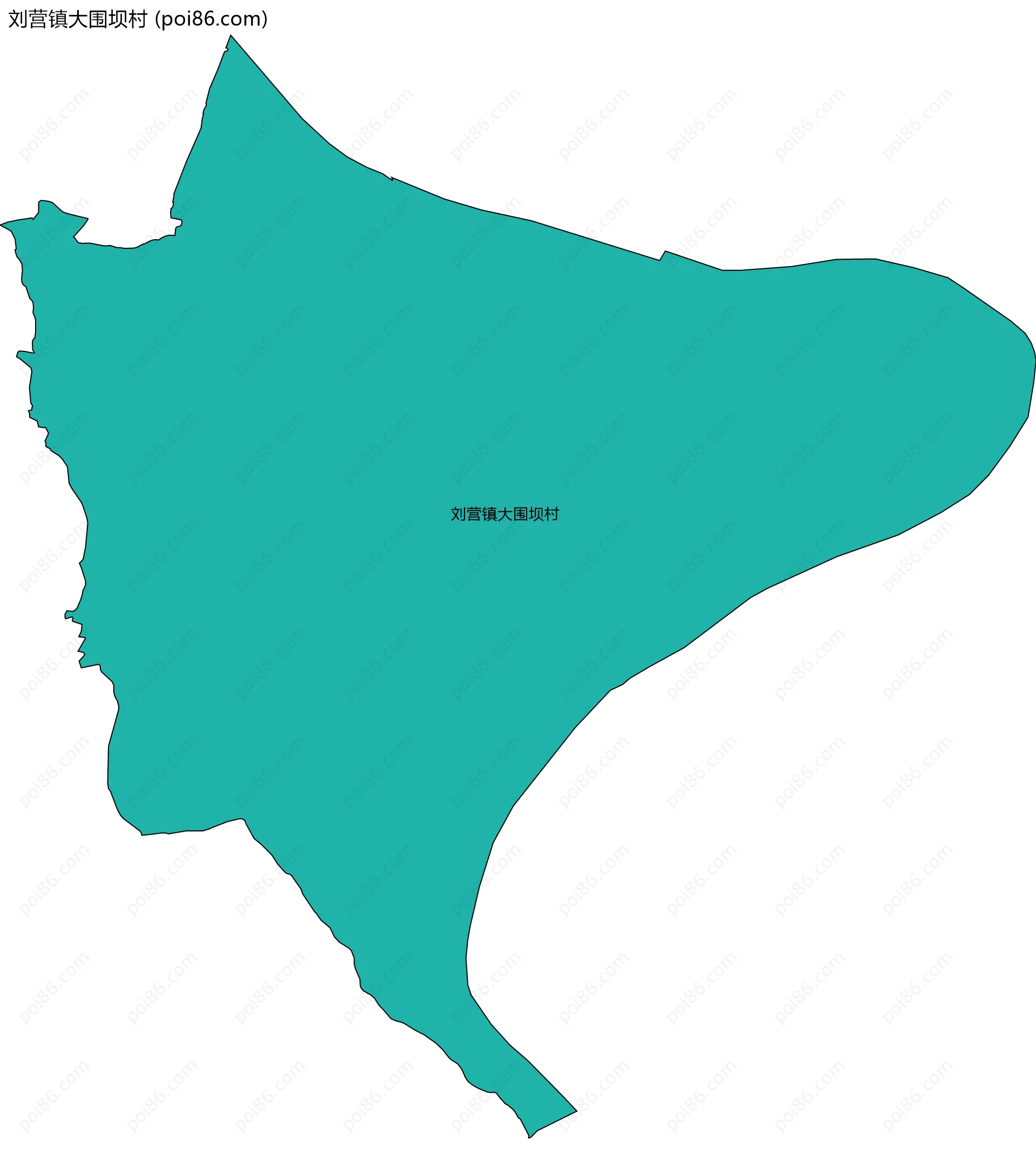 刘营镇大围坝村边界地图