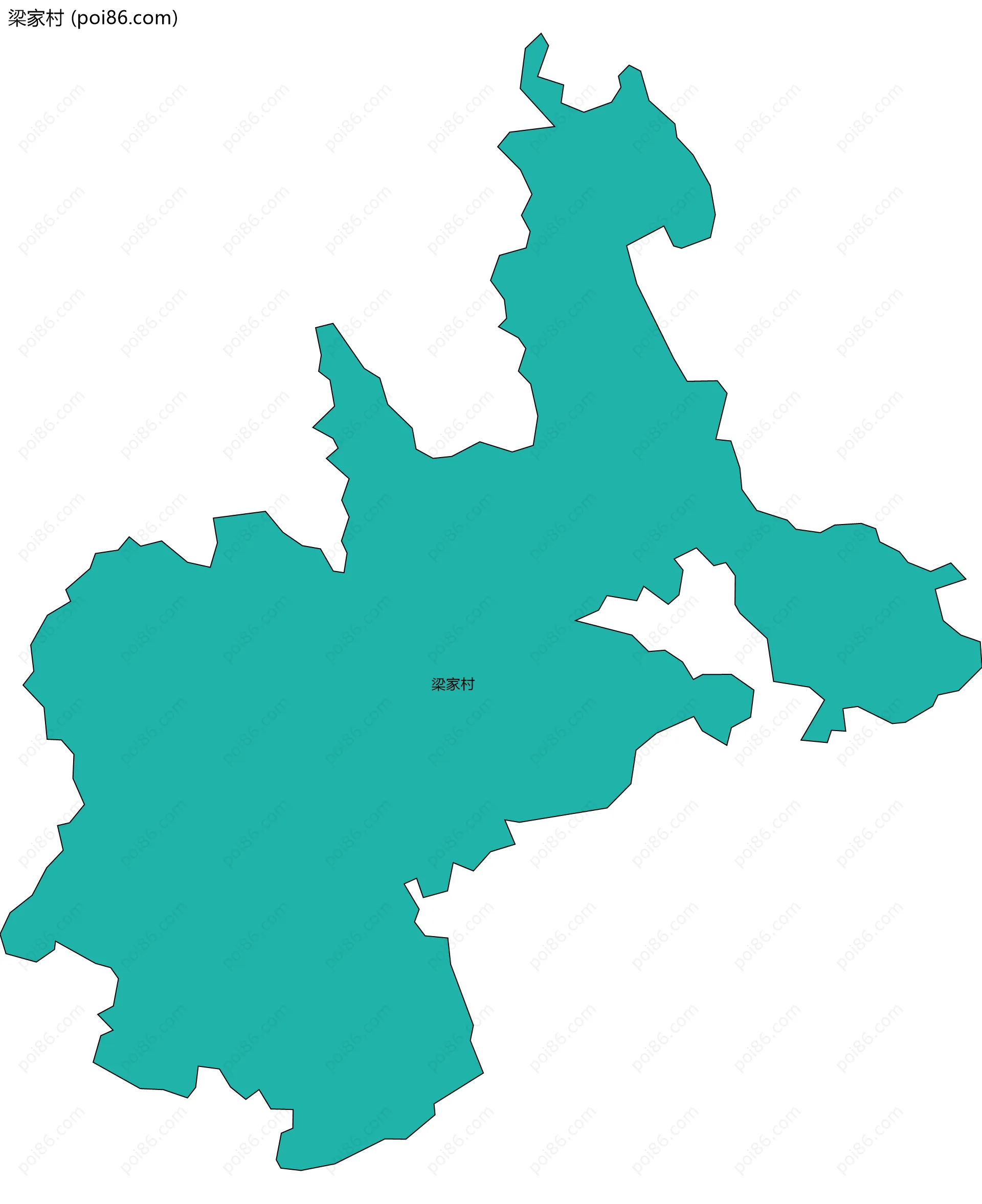 梁家村边界地图