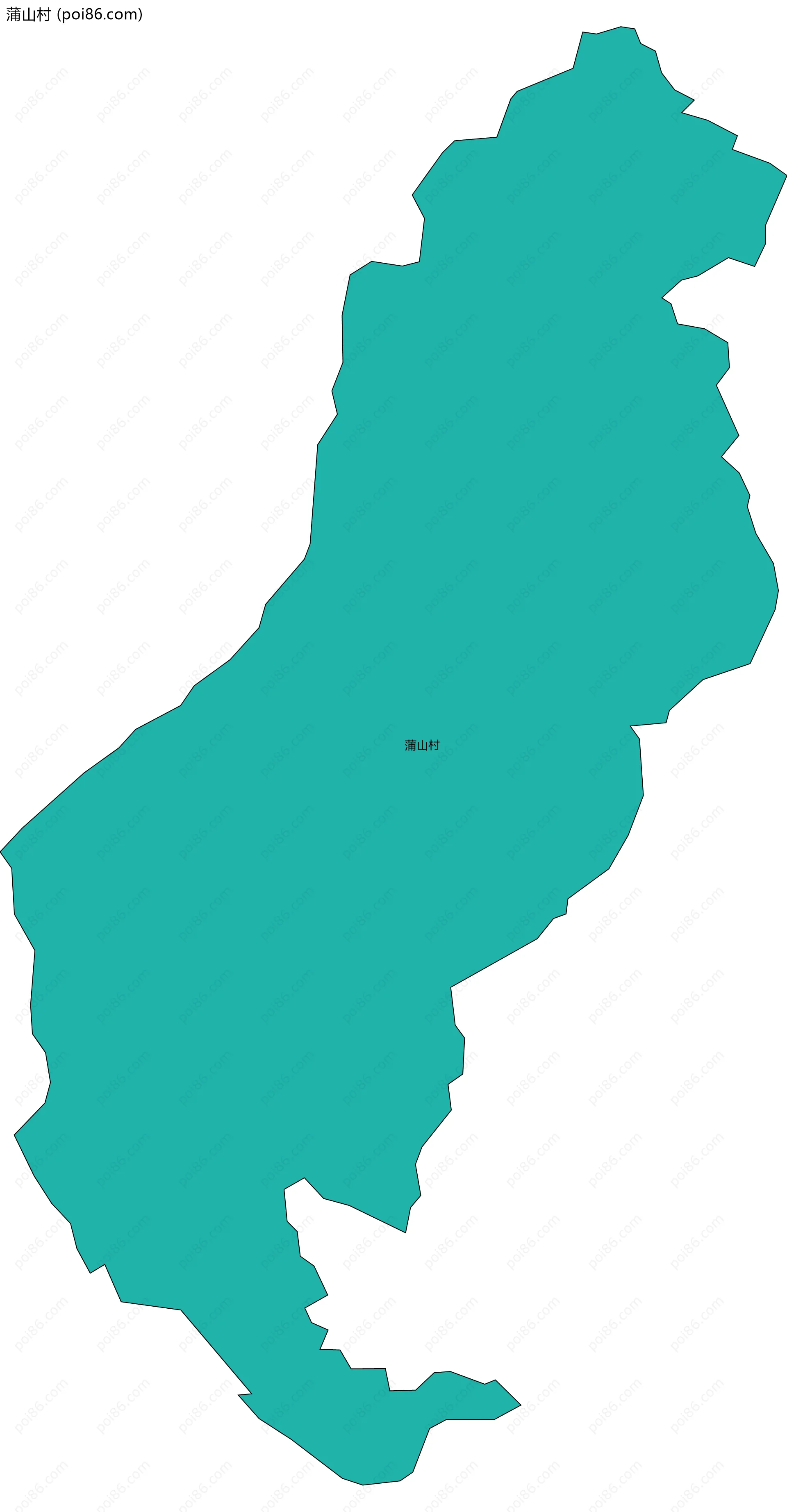 蒲山村边界地图