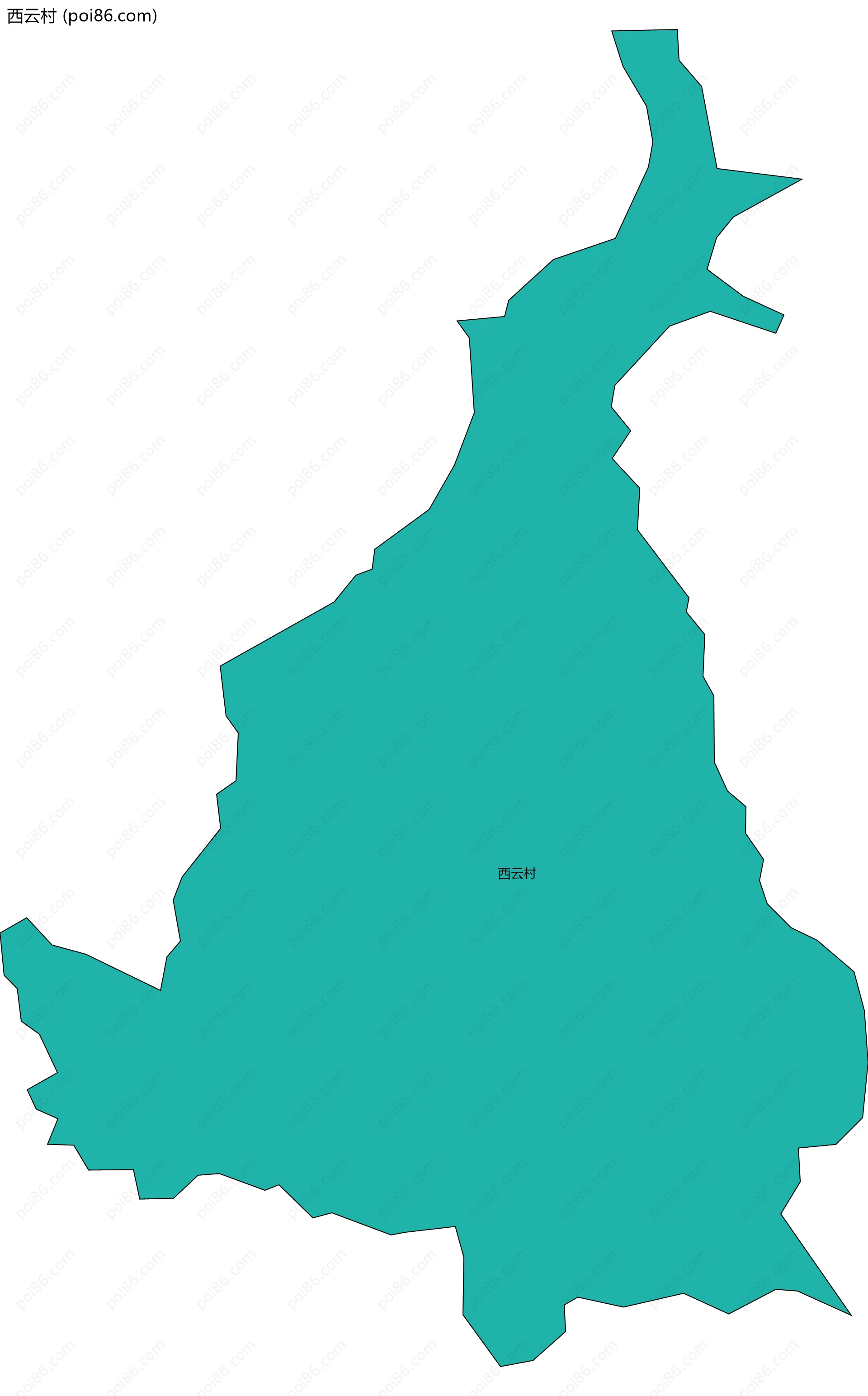 西云村边界地图