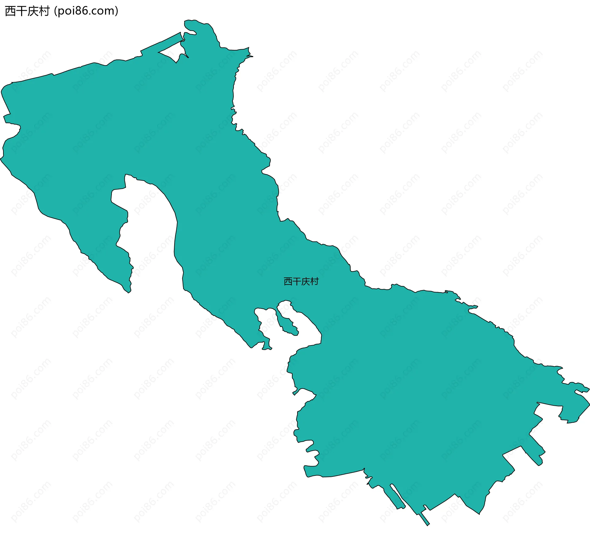 西干庆村边界地图