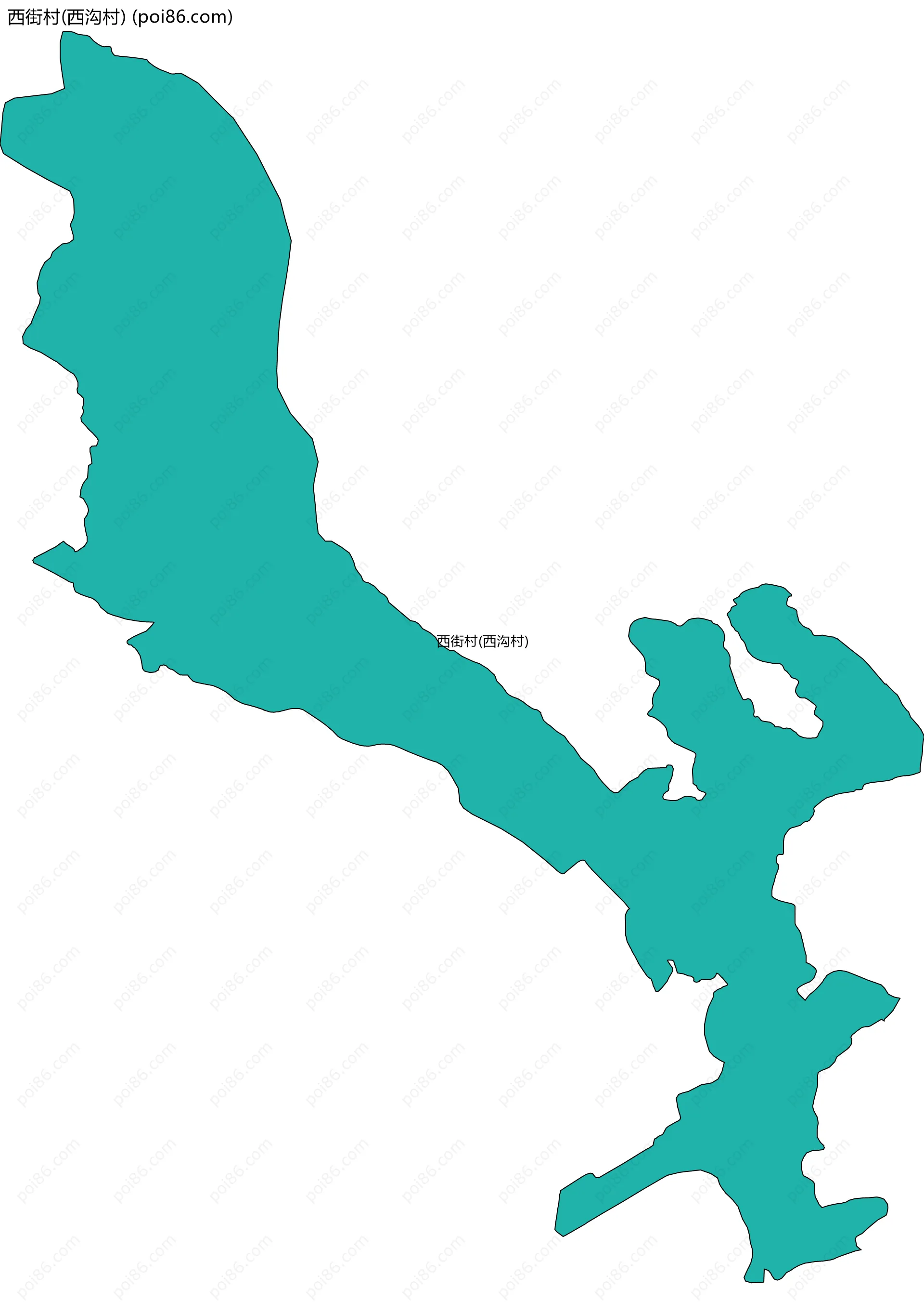西街村(西沟村)边界地图