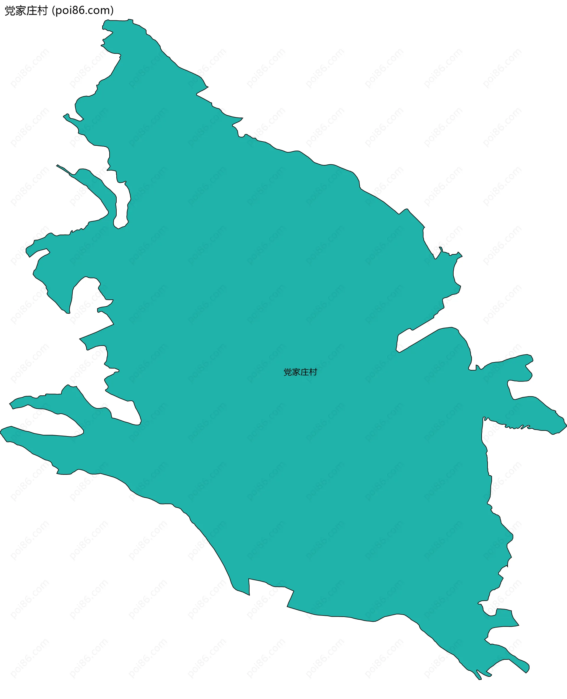党家庄村边界地图
