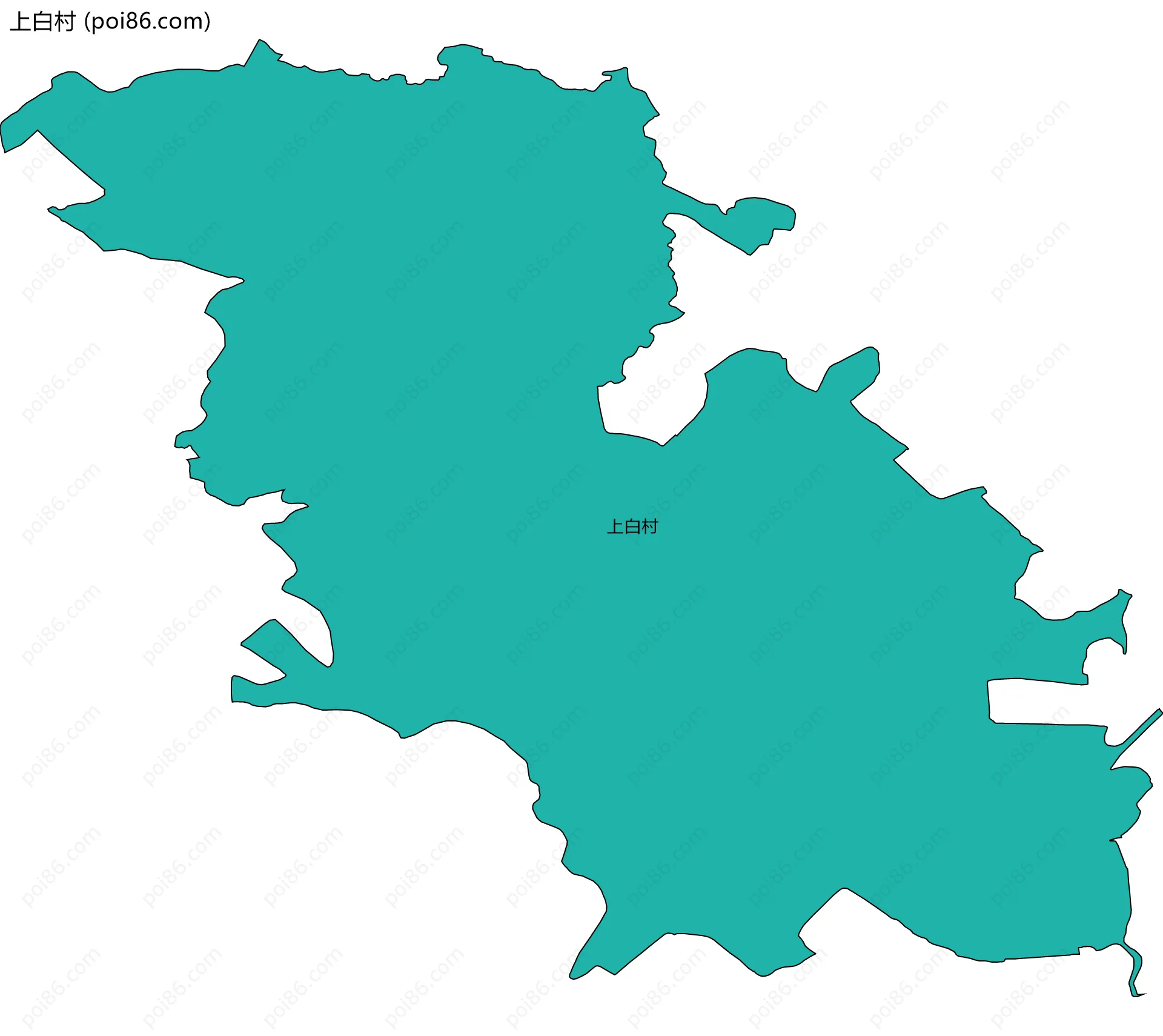 上白村边界地图