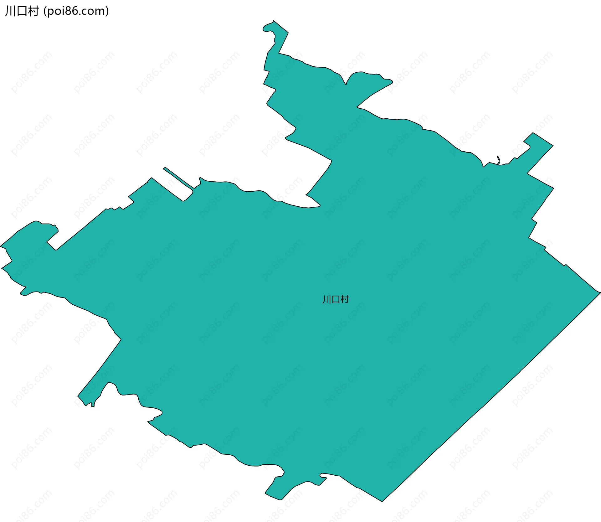 川口村边界地图