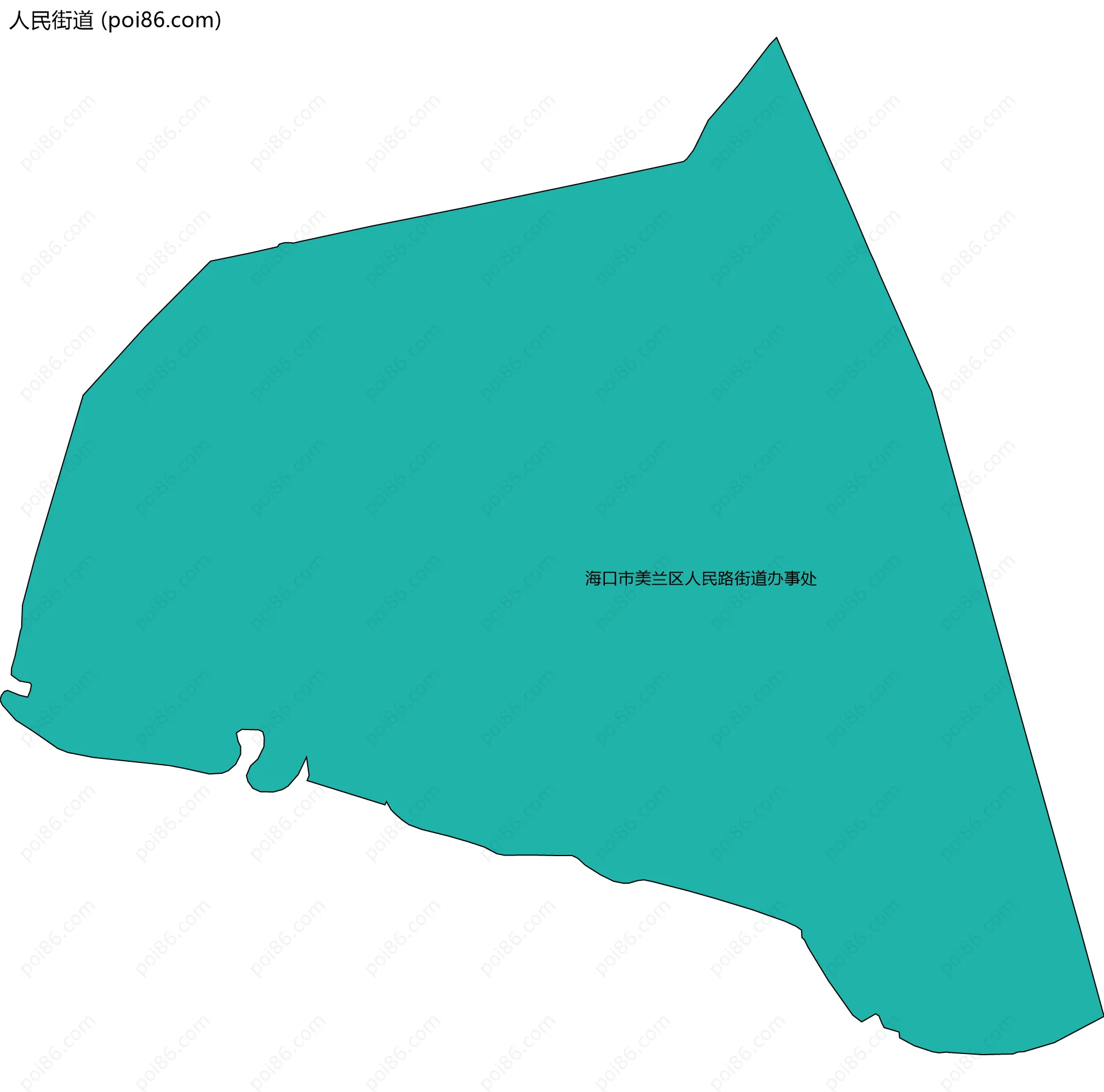 人民街道边界地图(五级行政区划)
