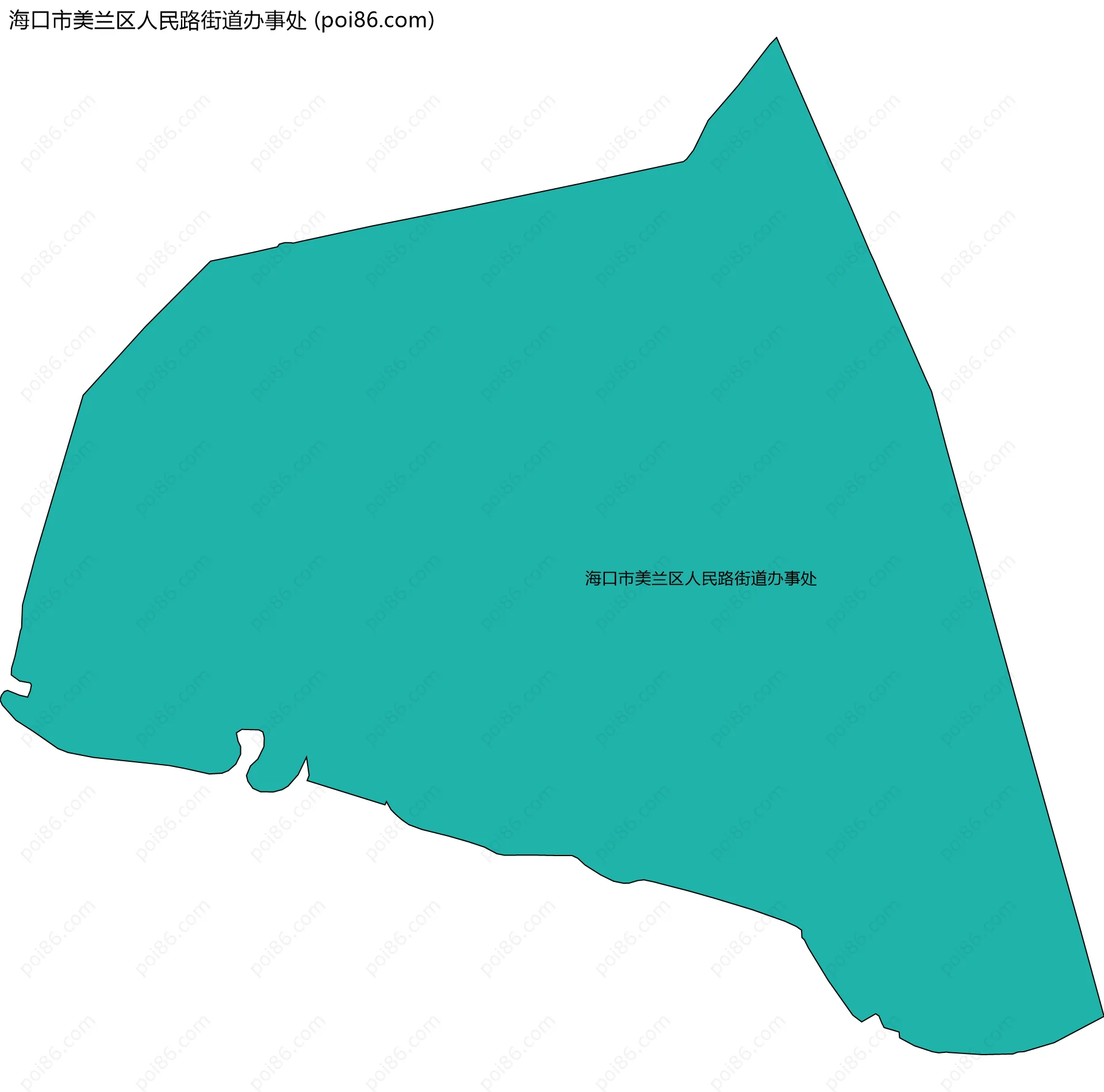 海口市美兰区人民路街道办事处边界地图