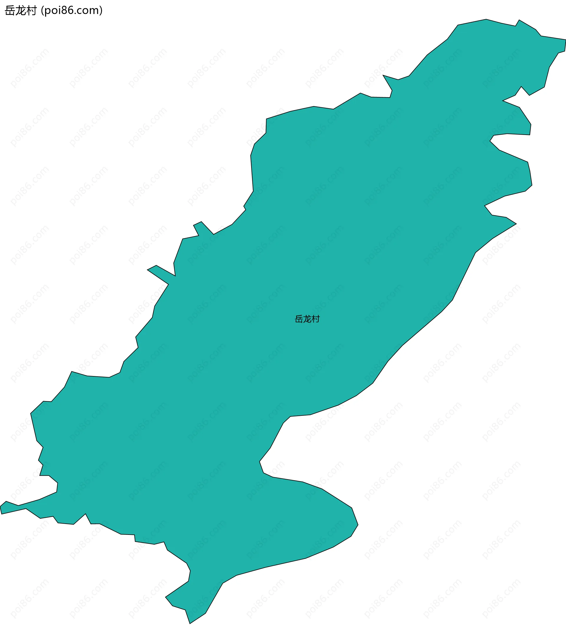 岳龙村边界地图