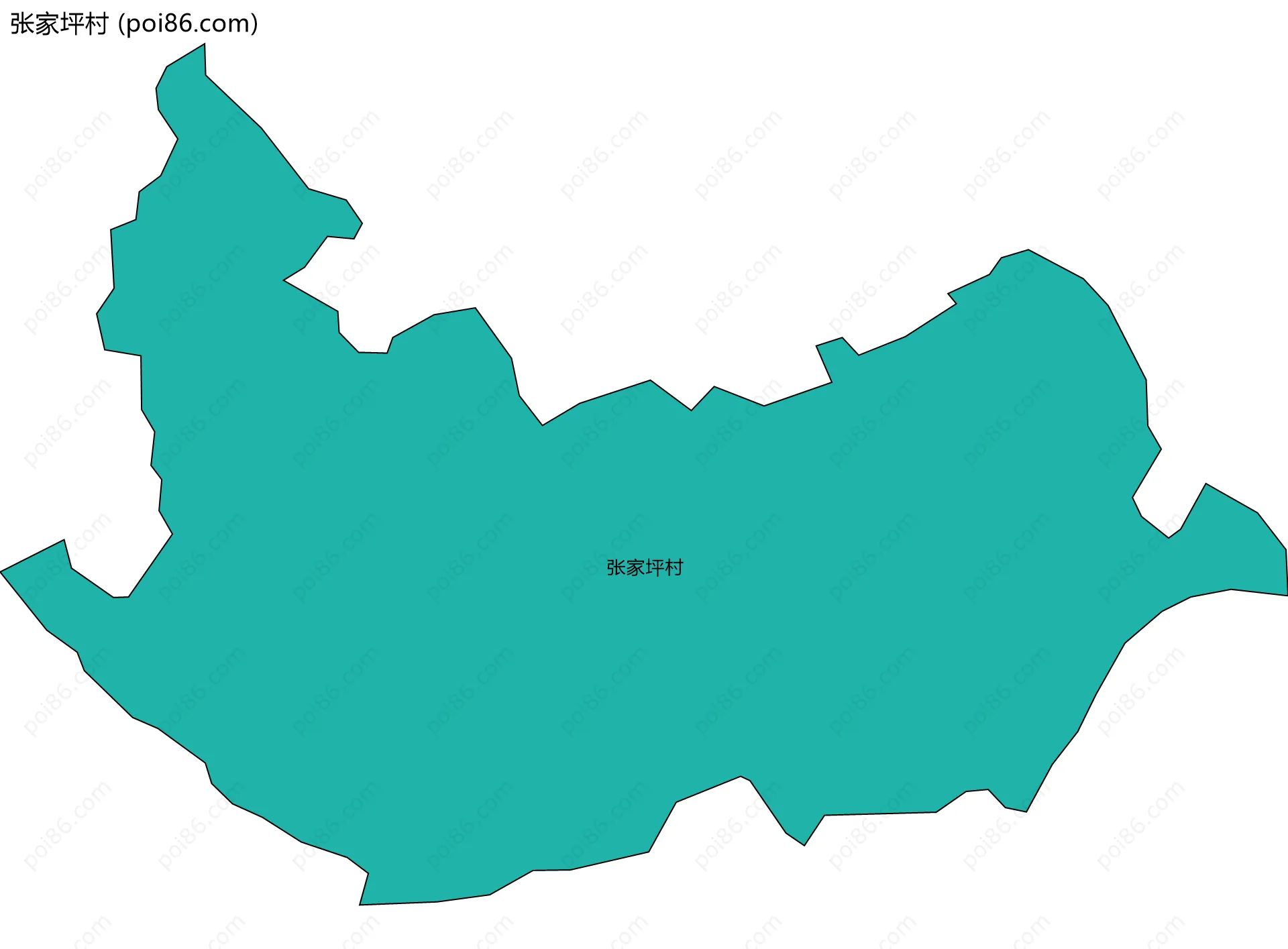 张家坪村边界地图