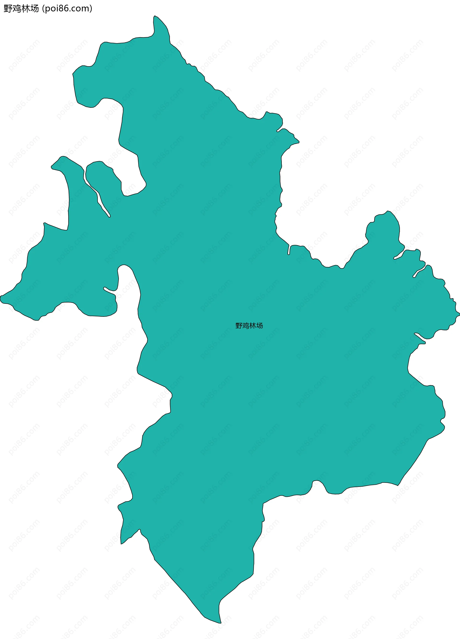 野鸡林场边界地图(五级行政区划)