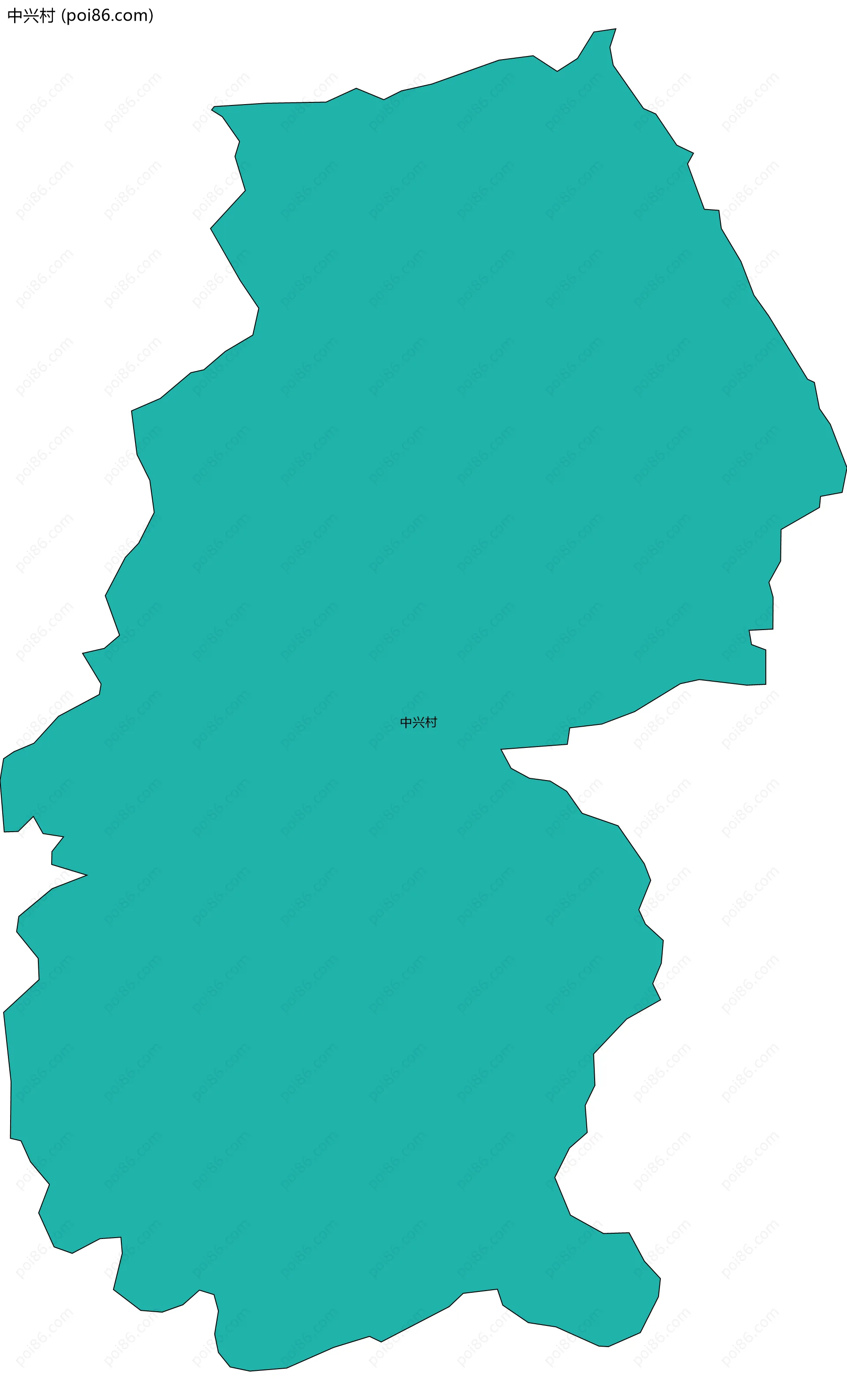 中兴村边界地图