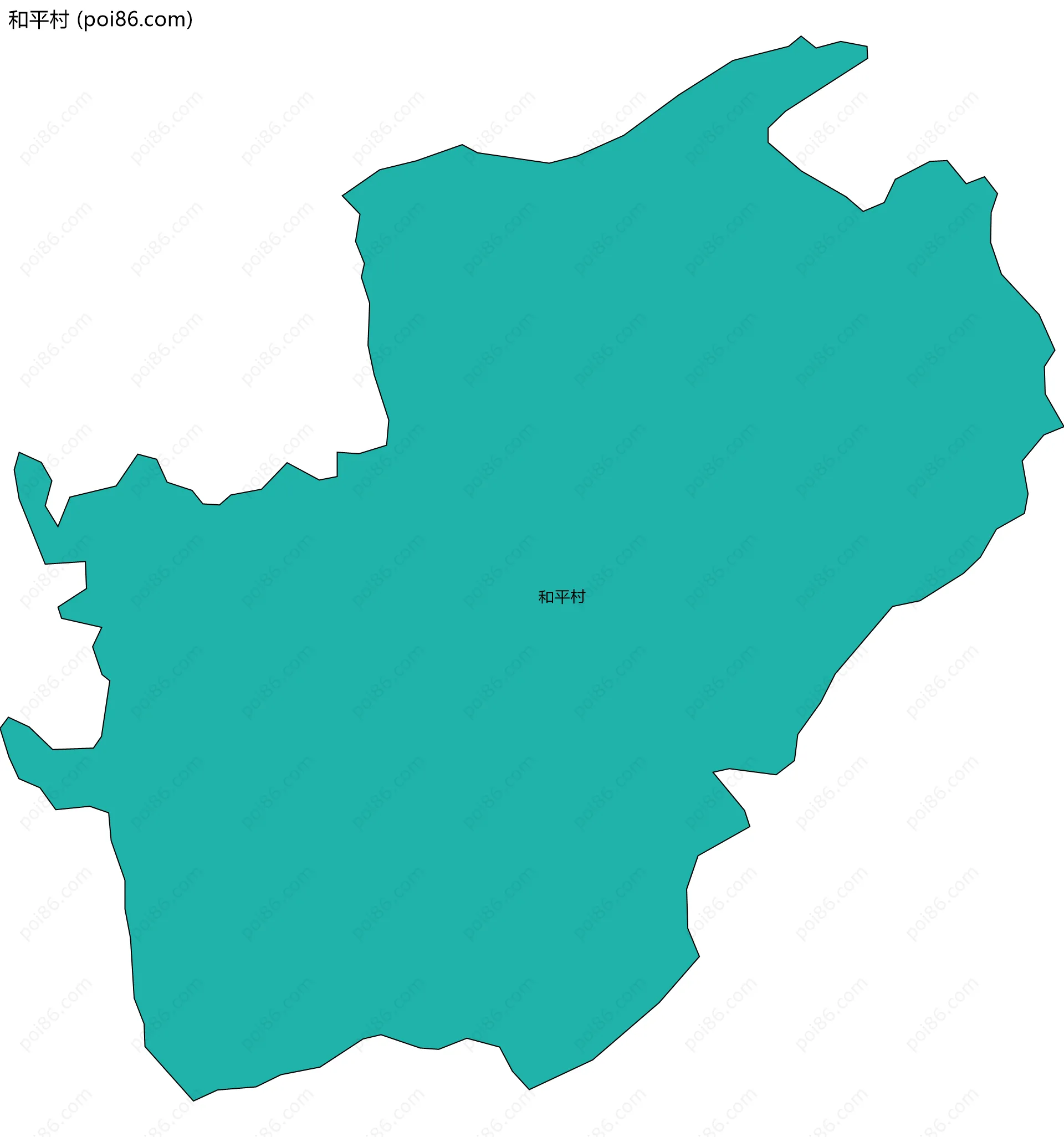 和平村边界地图