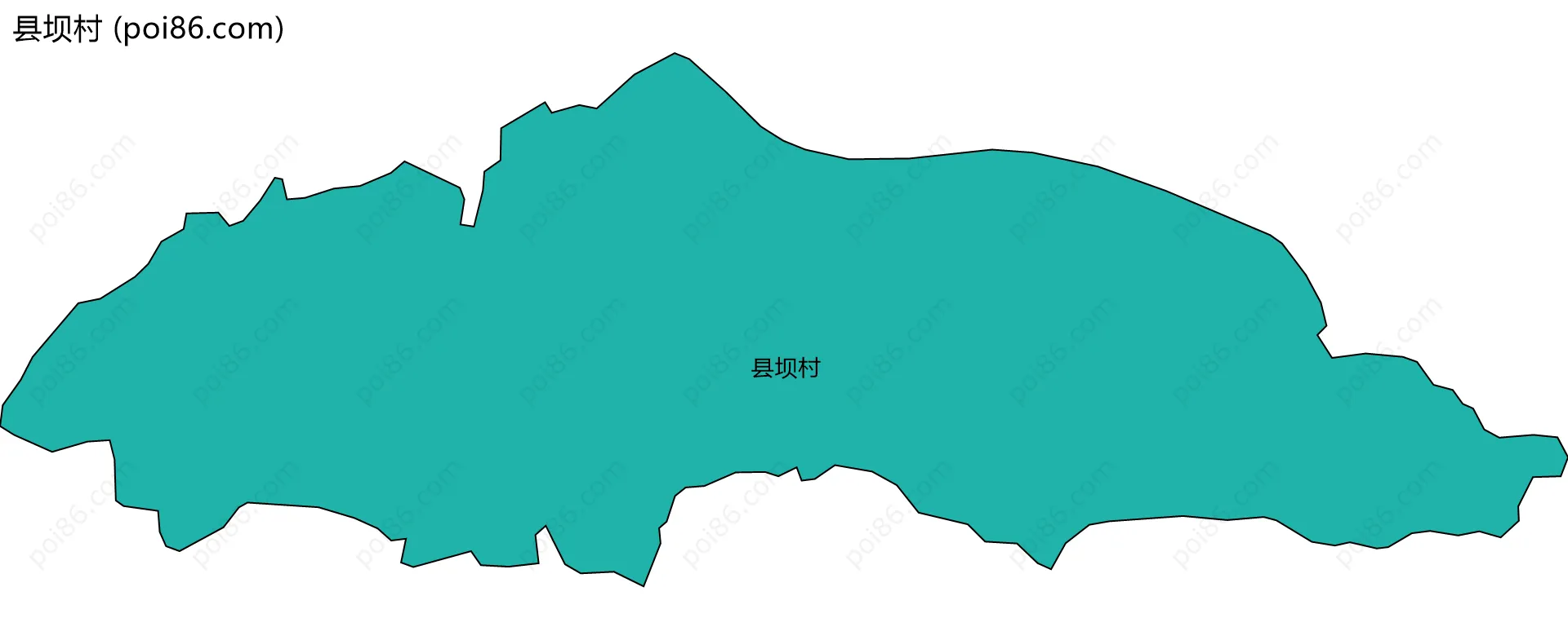 县坝村边界地图